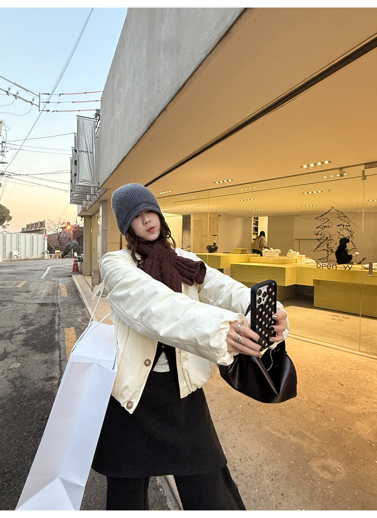 LelyMooch マフラー付き 中綿ブルゾン  LEM306