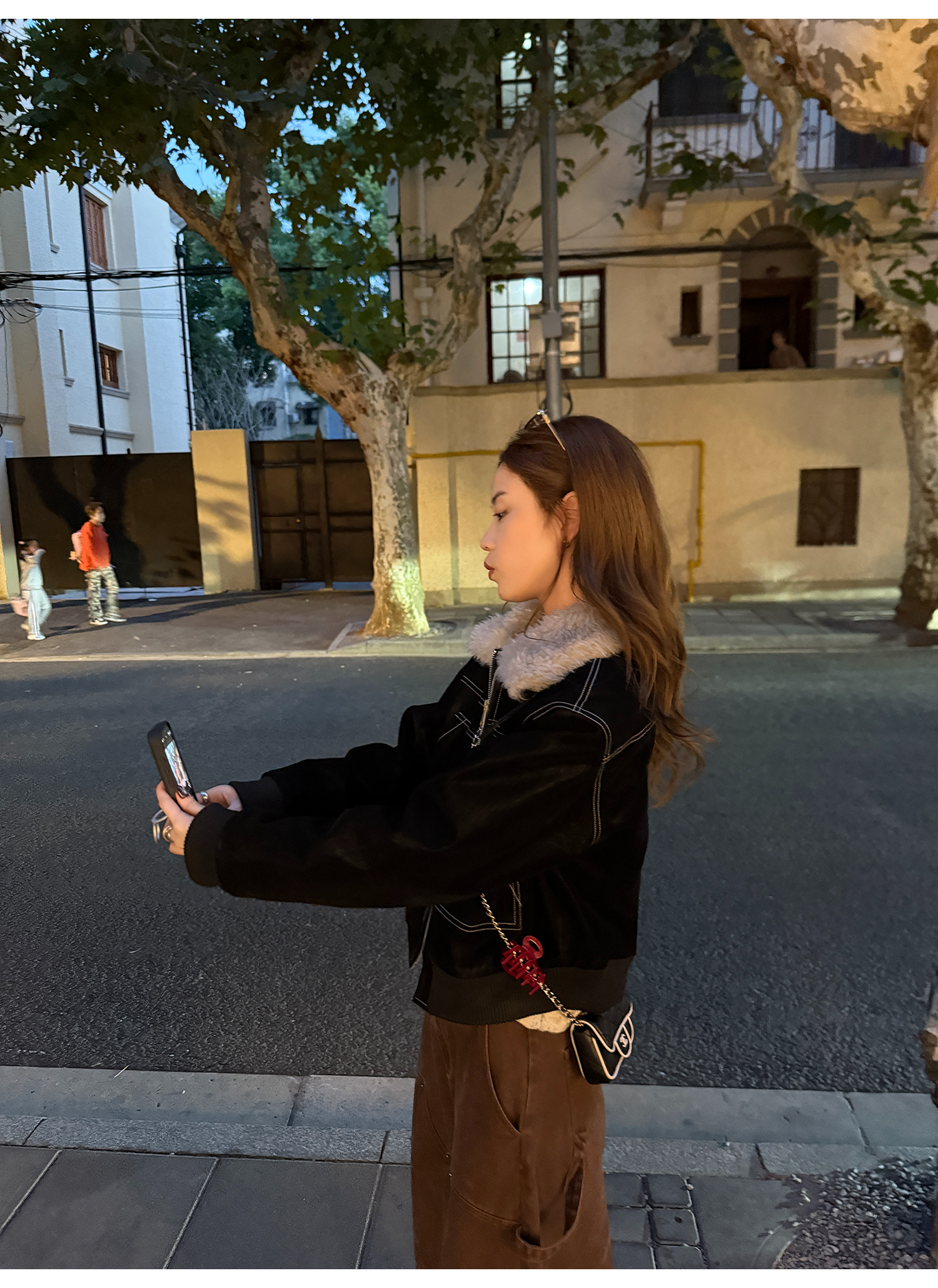 LelyMooch ステッチライン ファージャケット  LEM274