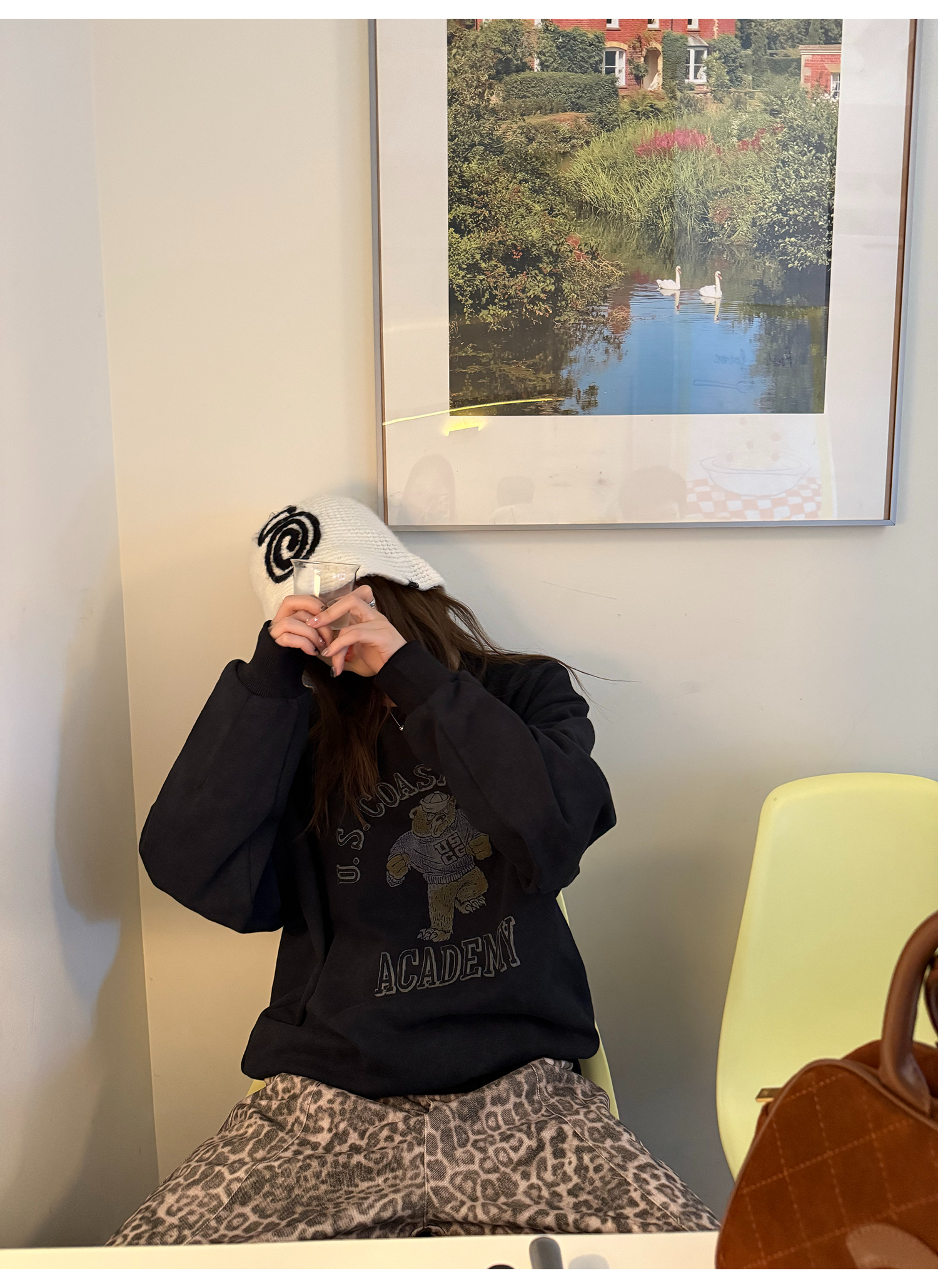 LelyMooch くまプリント古着風スウェット  LEM231