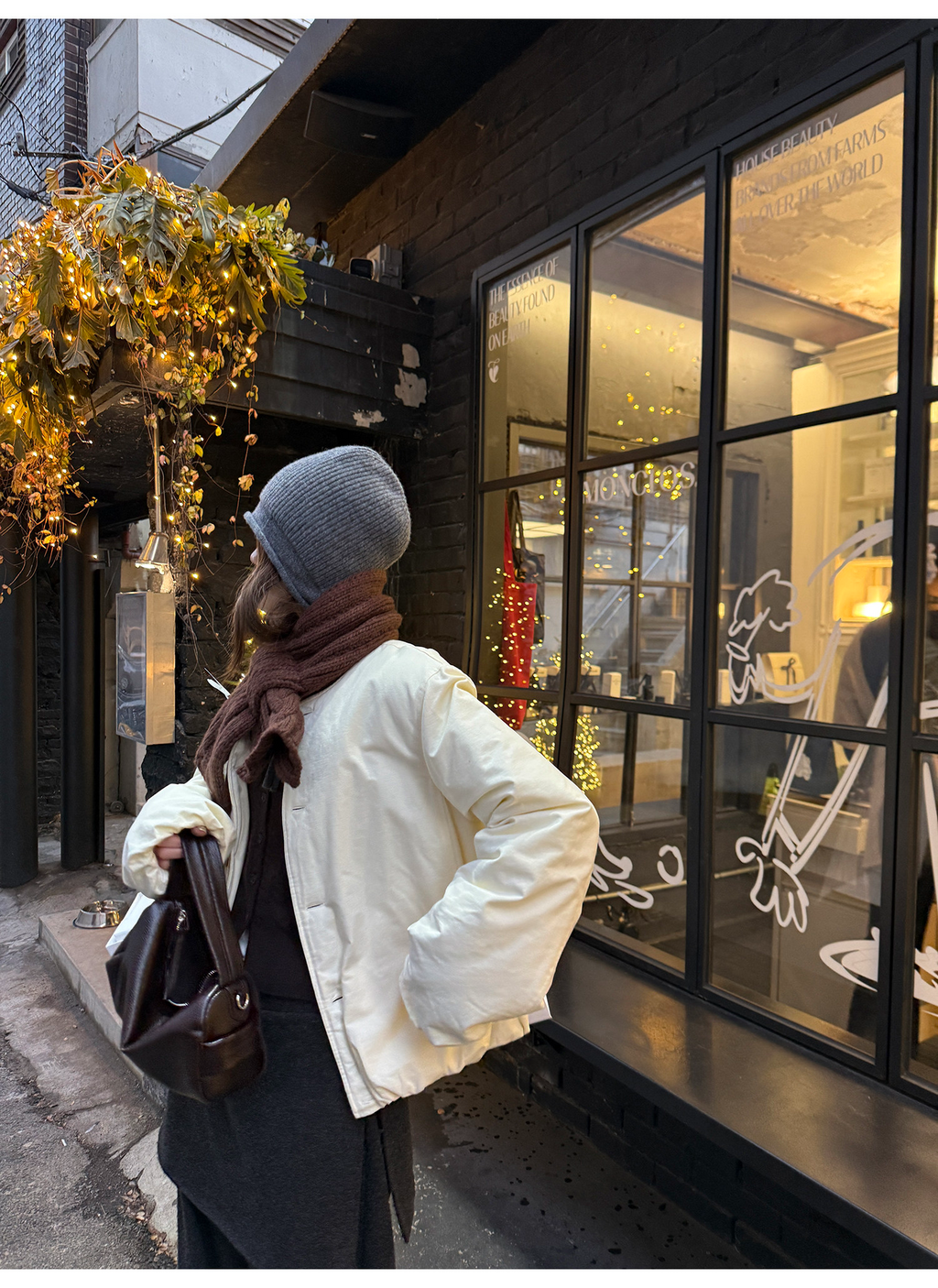 LelyMooch マフラー付き 中綿ブルゾン  LEM306