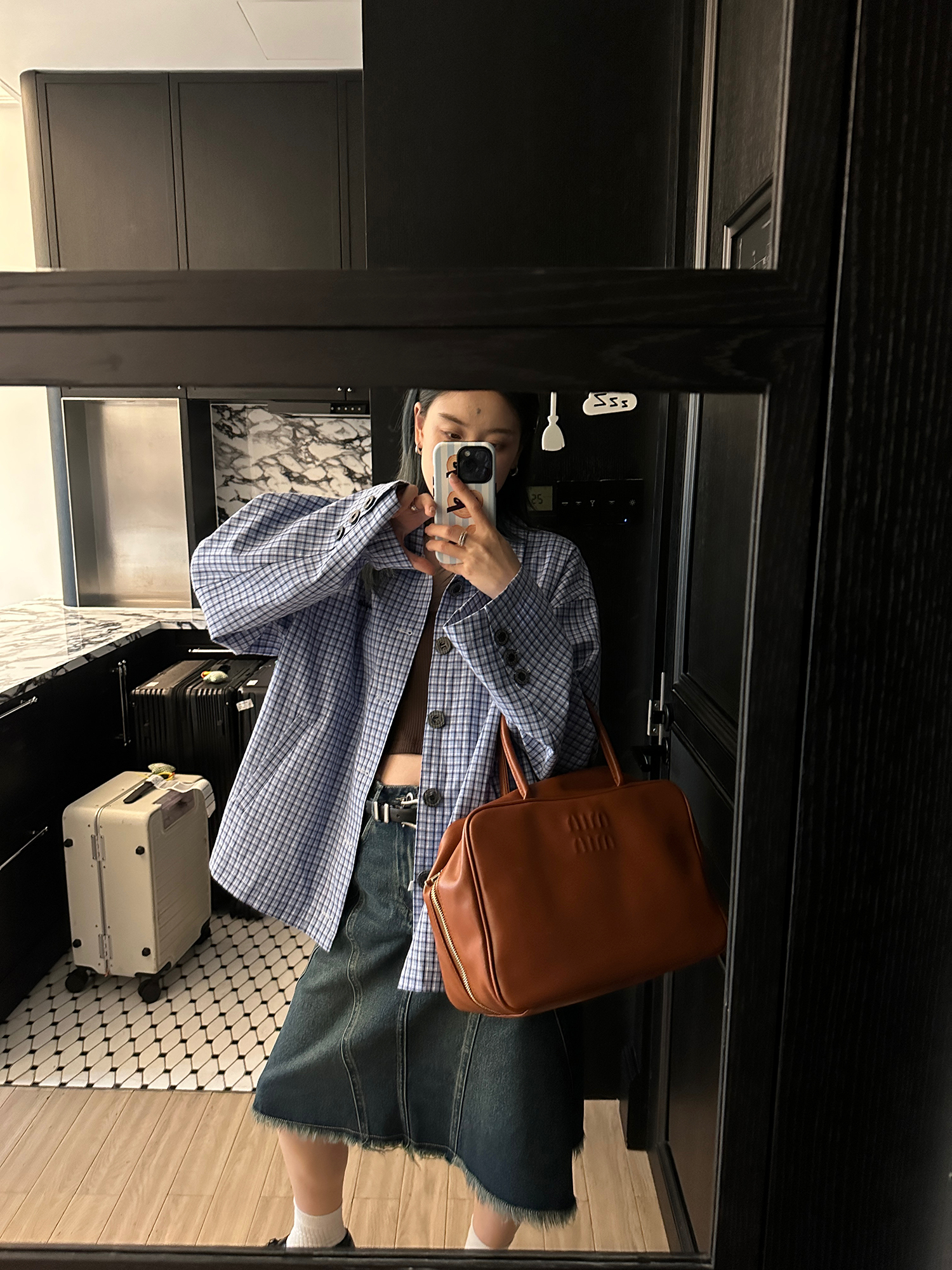 LelyMooch Blue Check Shirt Jacket LEM072