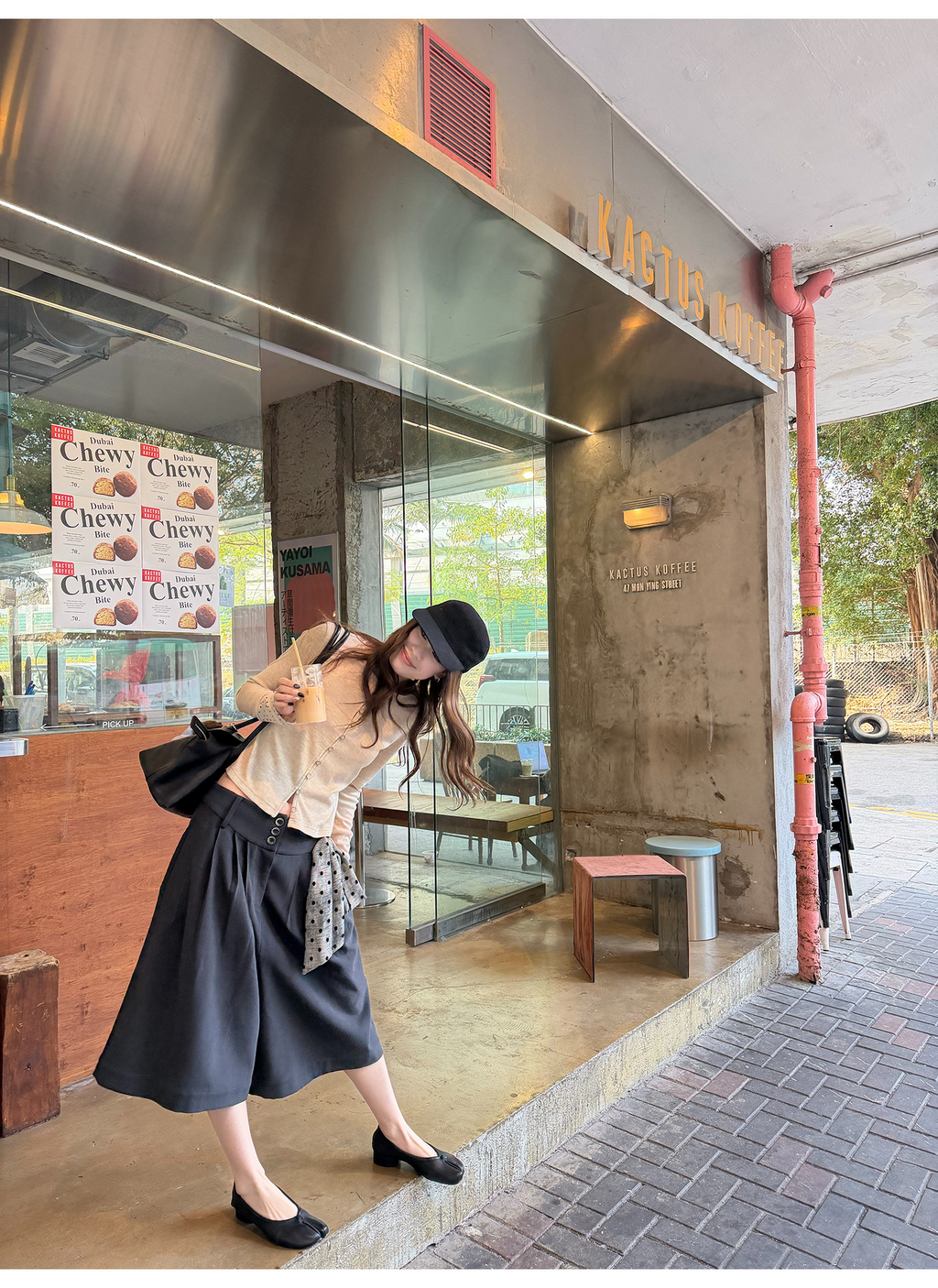 LelyMooch タックワイドパンツ スカート見え  LEM322