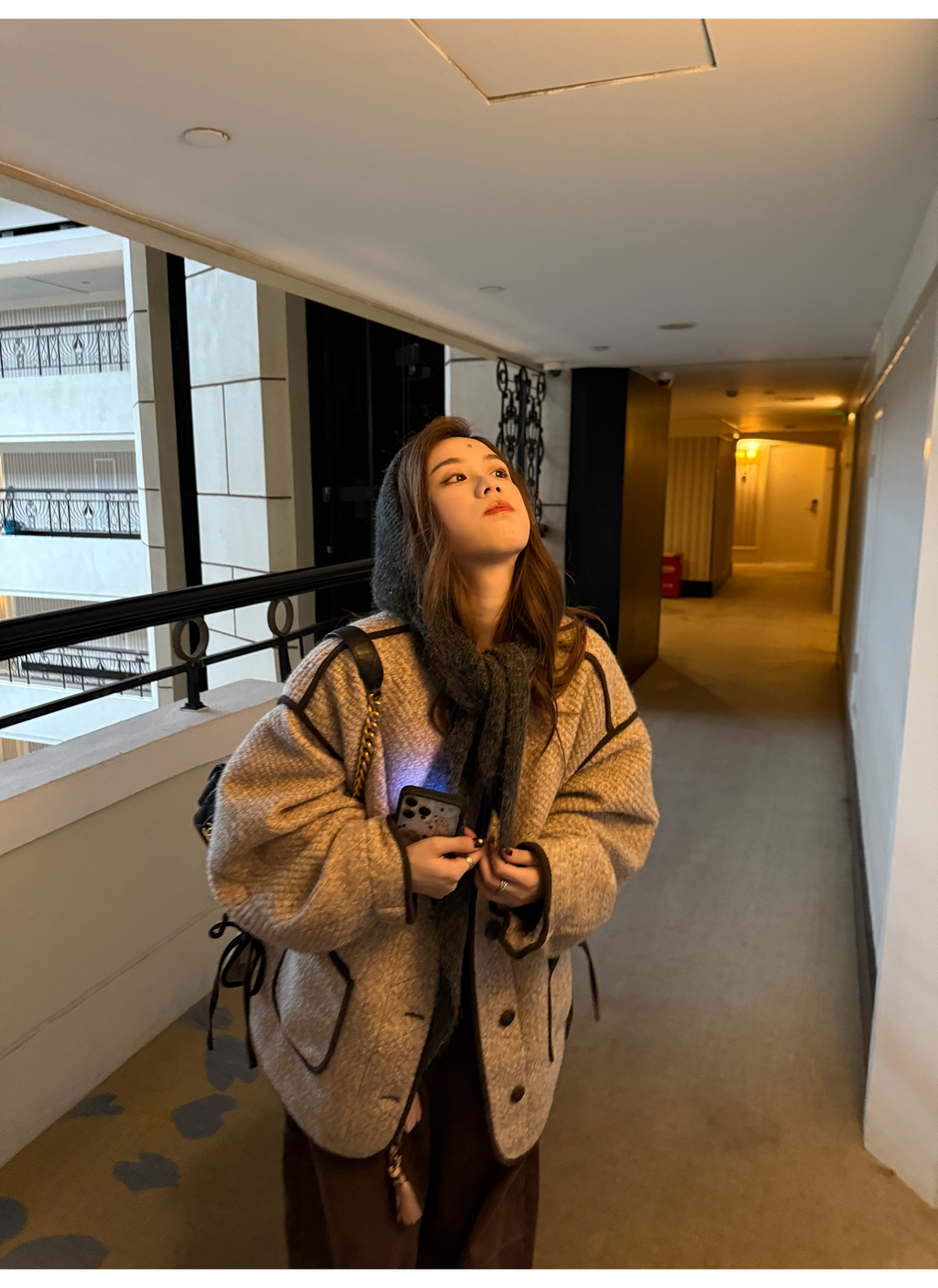 LelyMooch 配色パイピング ループウールジャケット　LEM278