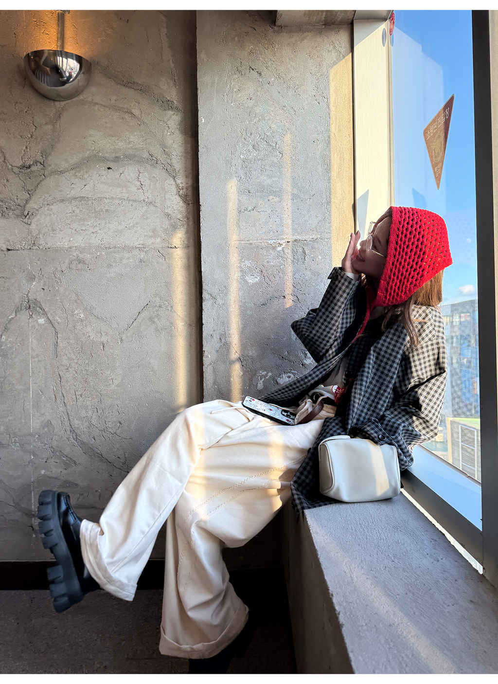 LelyMooch ブラックグレーチェックジャケット  LEM248