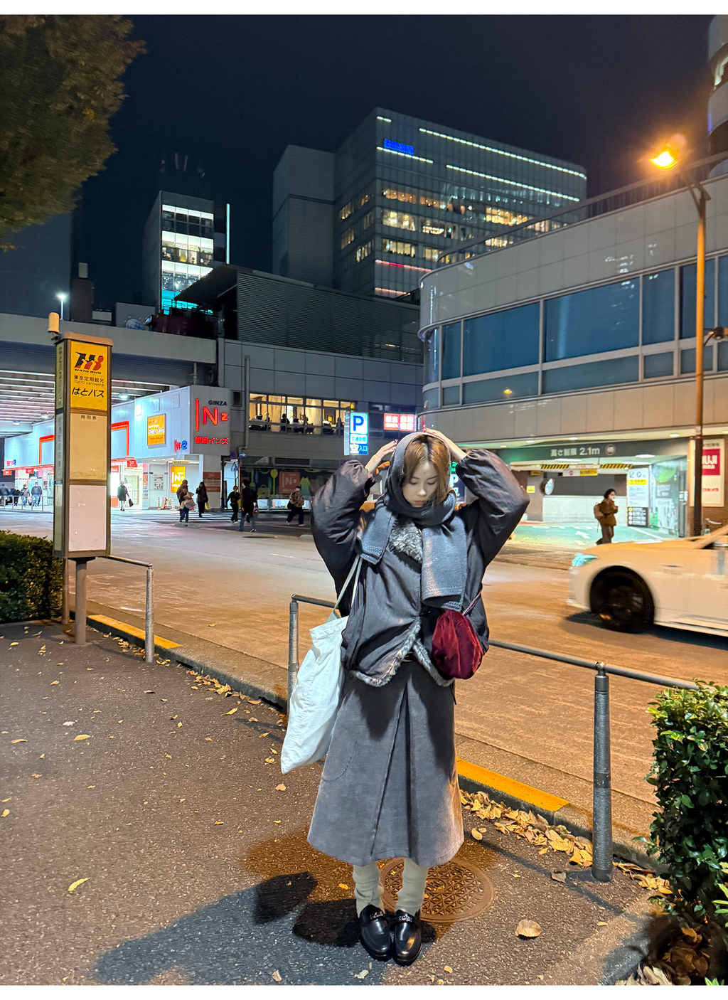 LelyMooch 光沢バイカラーブルゾン｜ボア切替×トグルボタン  LEM280