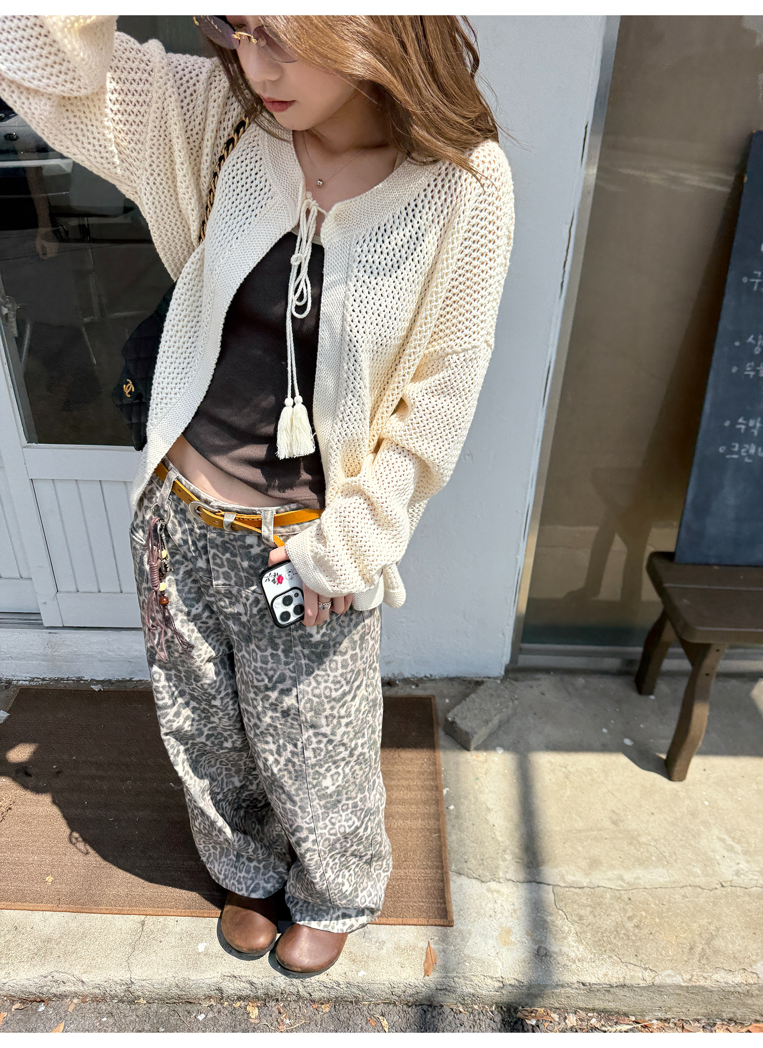 LelyMooch ゆるニットフリンジカーディガン  LEM249