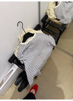 LelyMooch 細ボーダー 配色リブTシャツ  LEM380