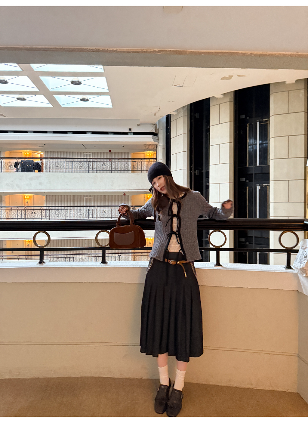 LelyMooch 黒プリーツスカート・ゴムウエスト  LEM277