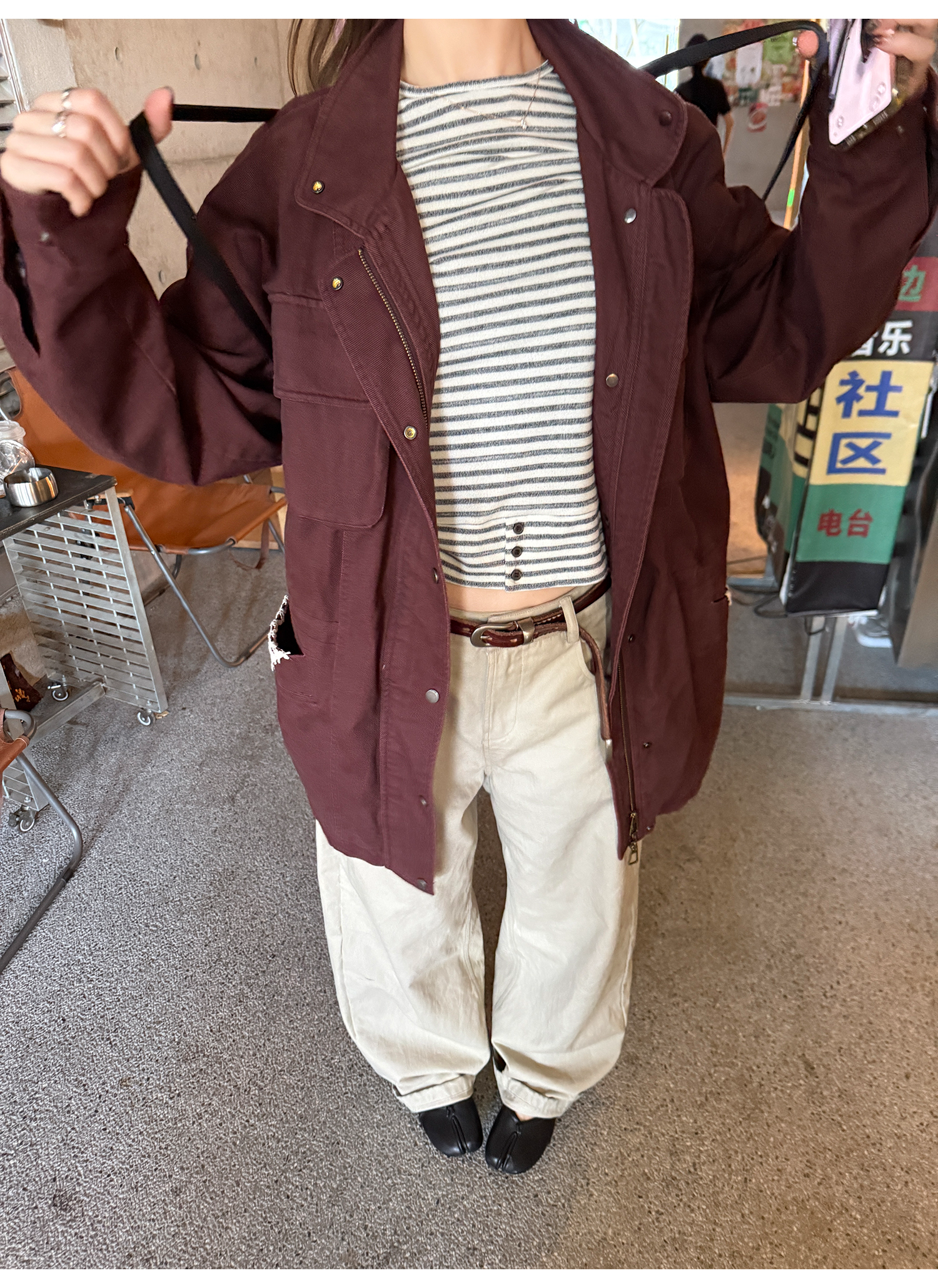 LelyMooch ゆるっとフリースワークジャケット  LEM242