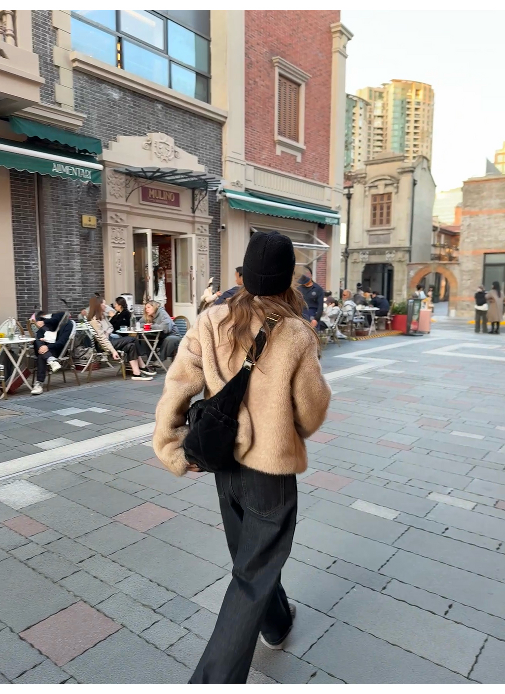 LelyMooch ふわふわエコファーコート｜オートミール  LEM268