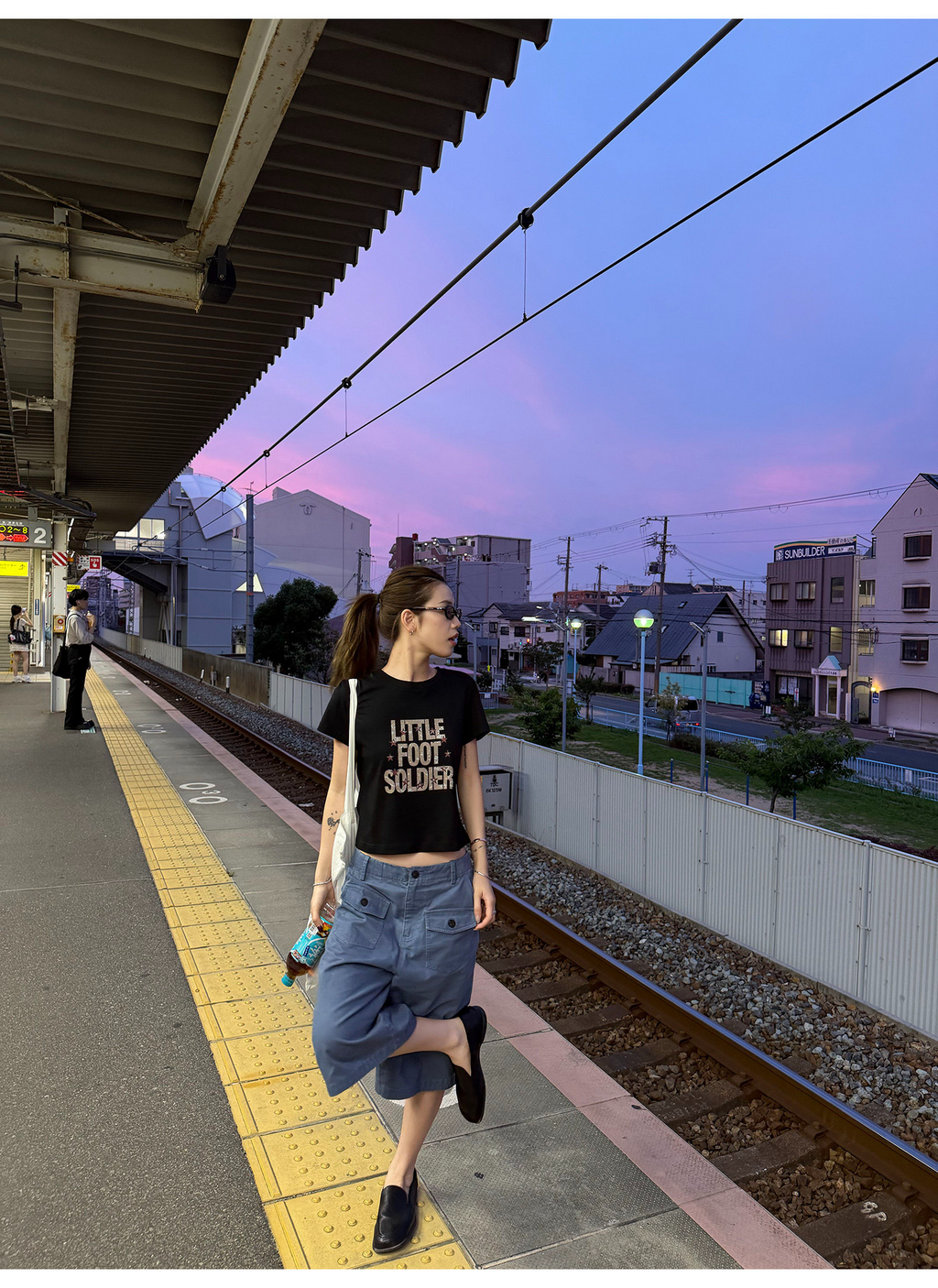 LelyMooch スレートブルー カーゴハーフパンツ  LEM382