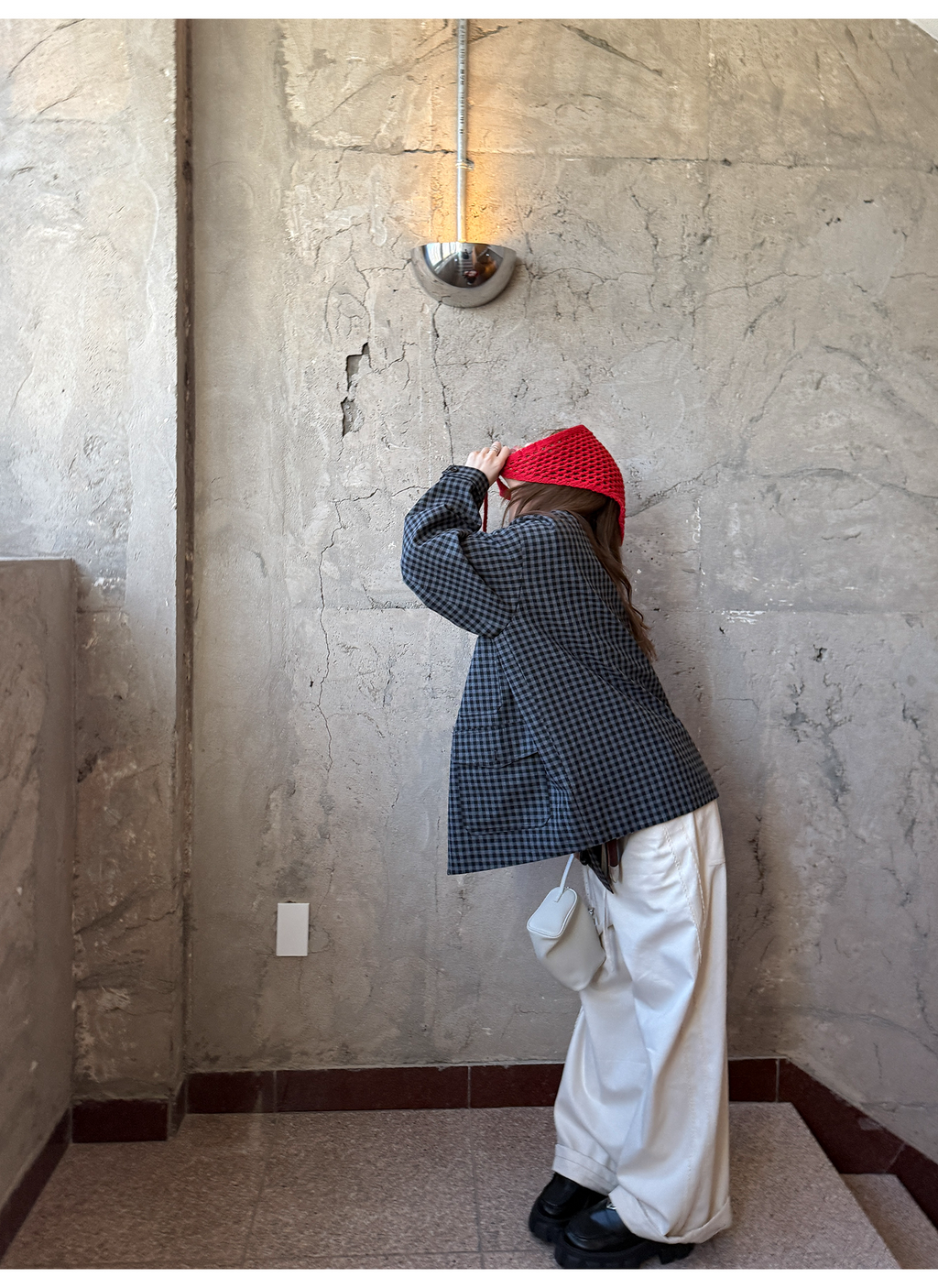 LelyMooch ブラックグレーチェックジャケット  LEM248