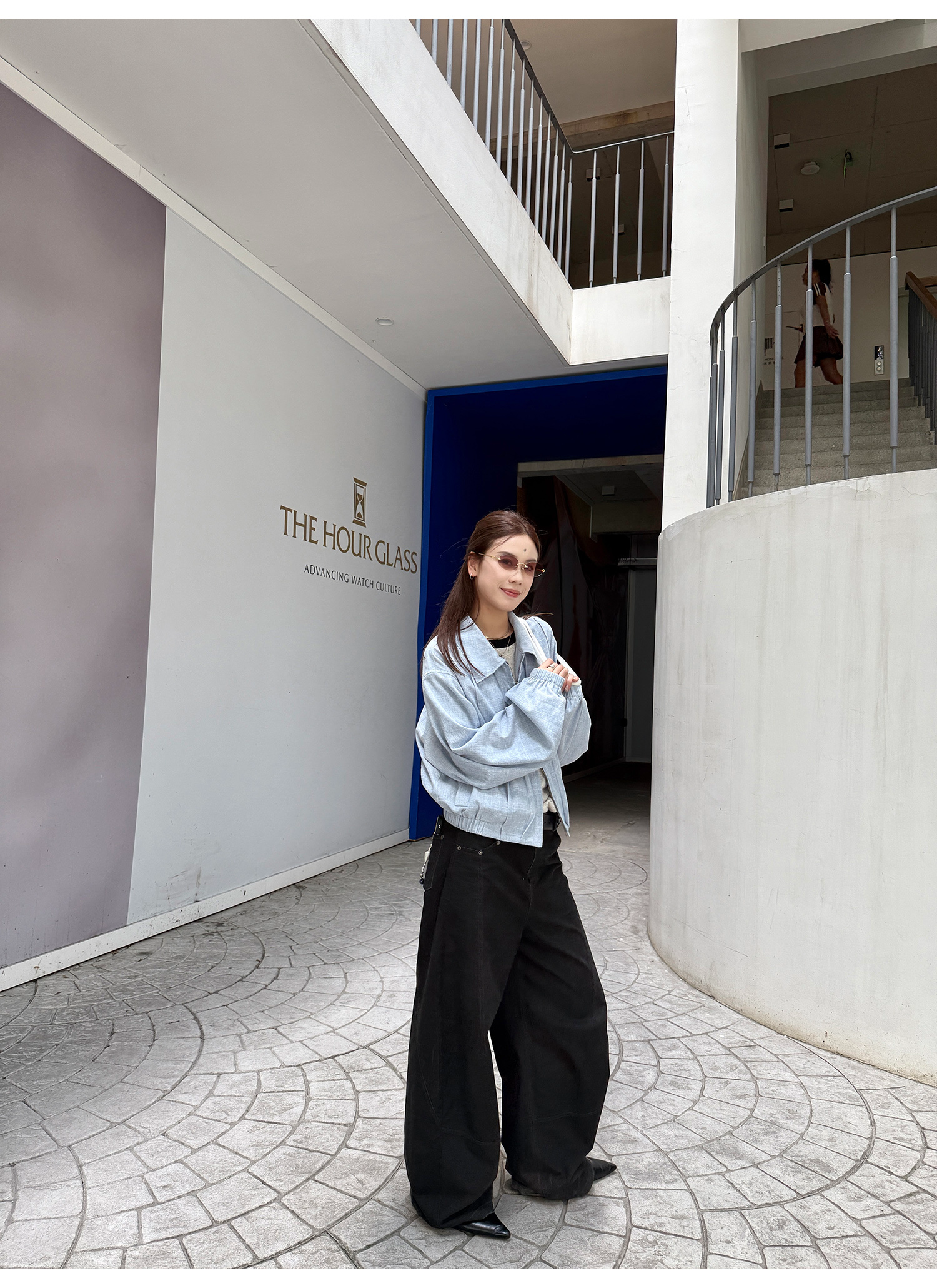 LelyMooch 古着風ブラックスタッズワイドパンツ  LEM215