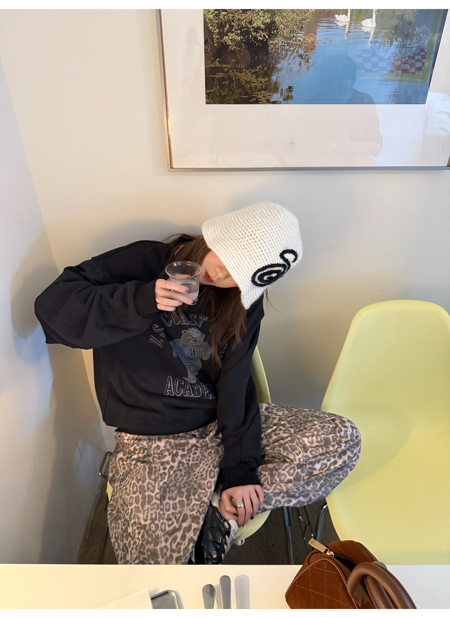 LelyMooch くまプリント古着風スウェット  LEM231