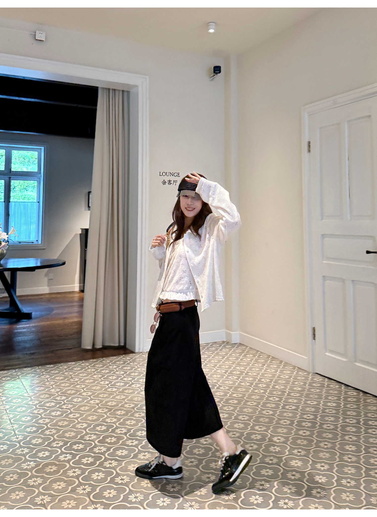 LelyMooch Aライン ワイドパンツ七分丈  LEM202