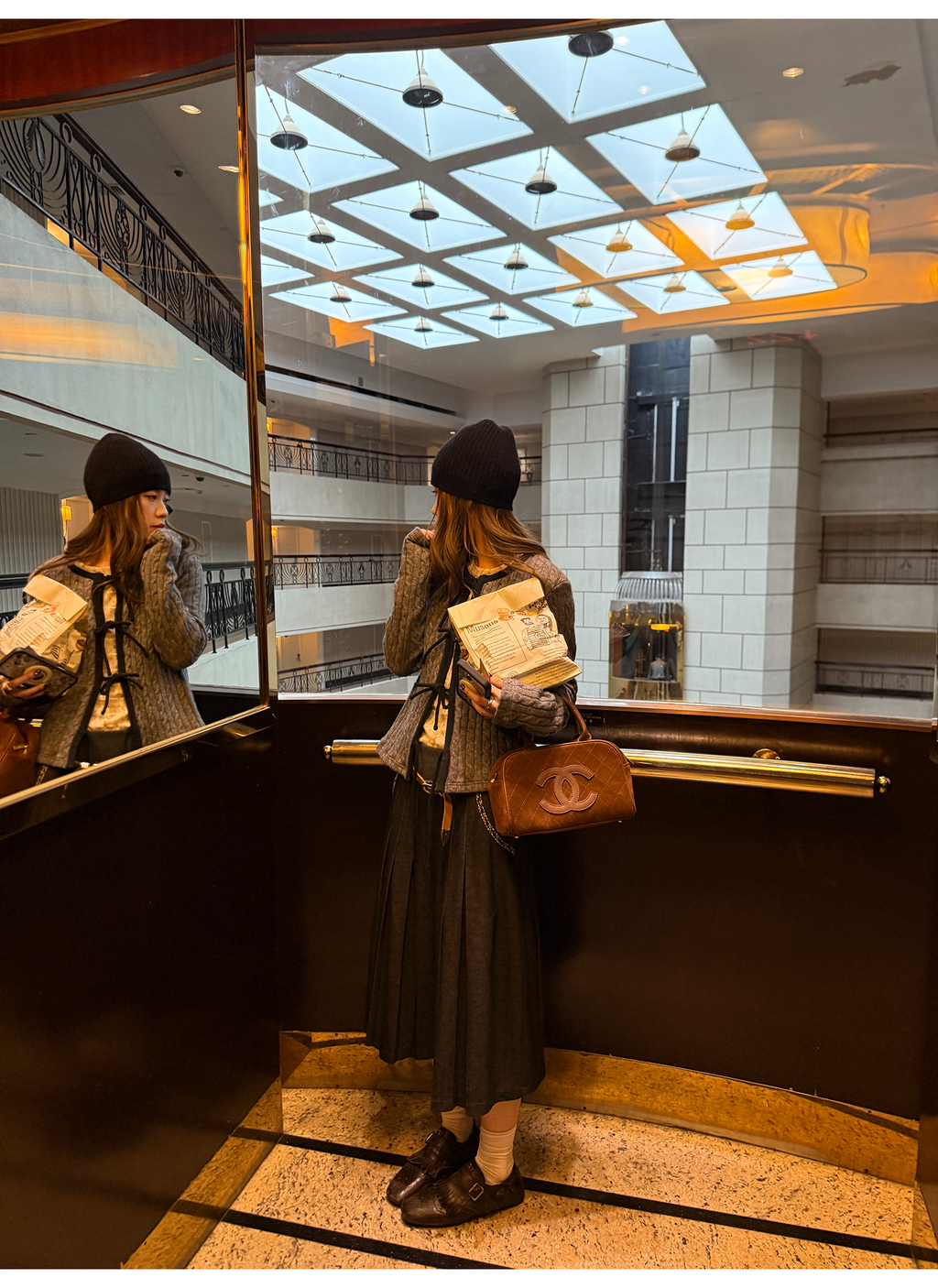 LelyMooch 黒プリーツスカート・ゴムウエスト  LEM277