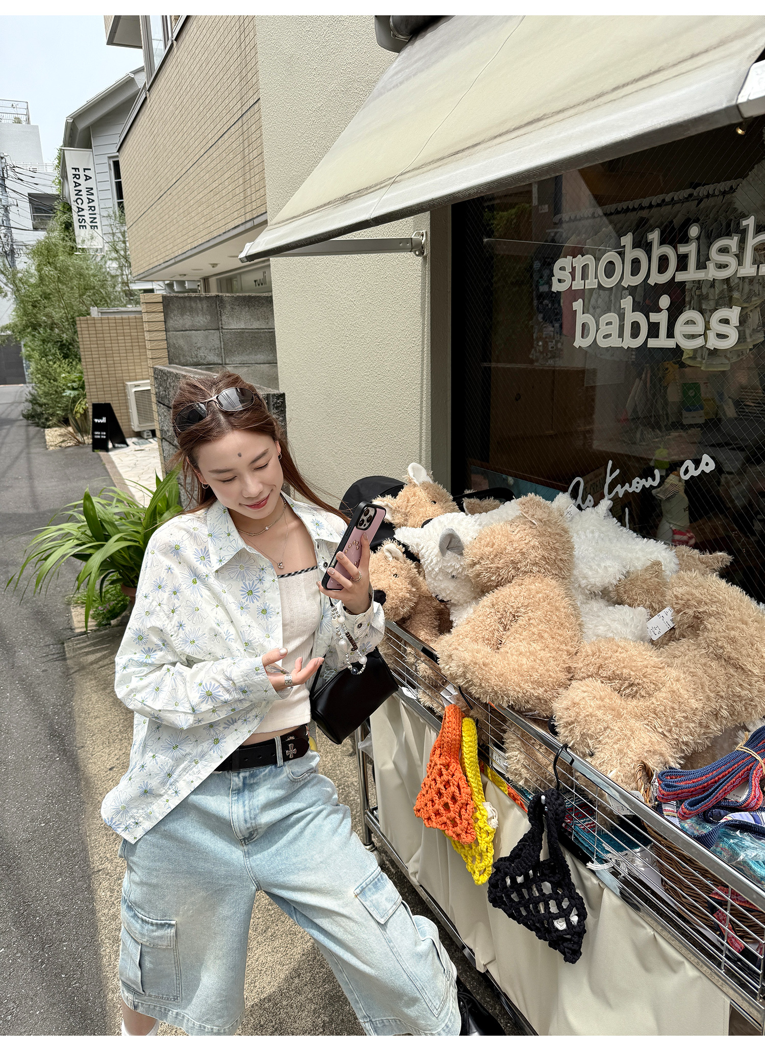 LelyMooch夏の透け感シャツ｜小花柄・UV対策  LEM187