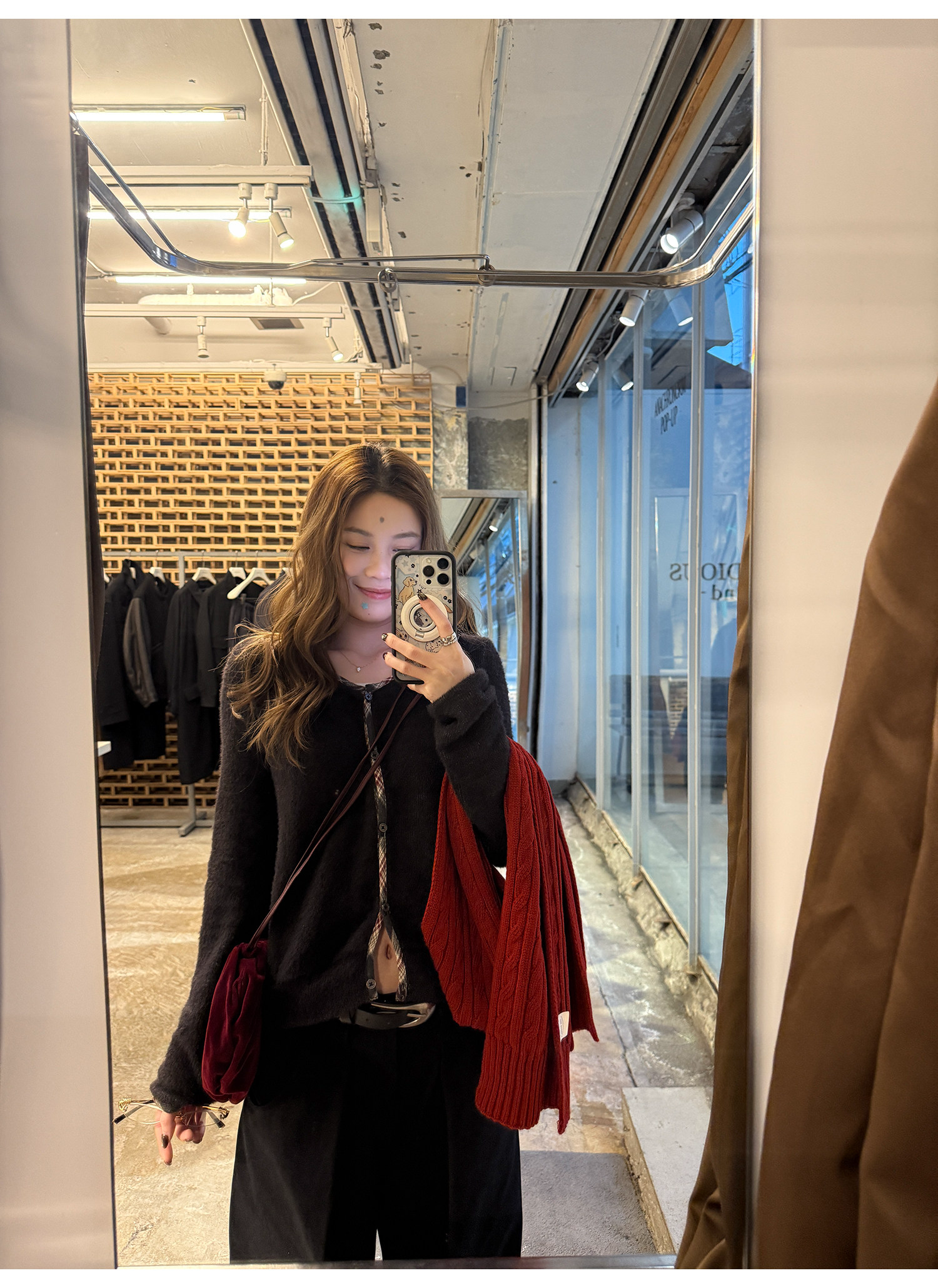 LelyMooch チェック柄パイピング ニット  LEM293