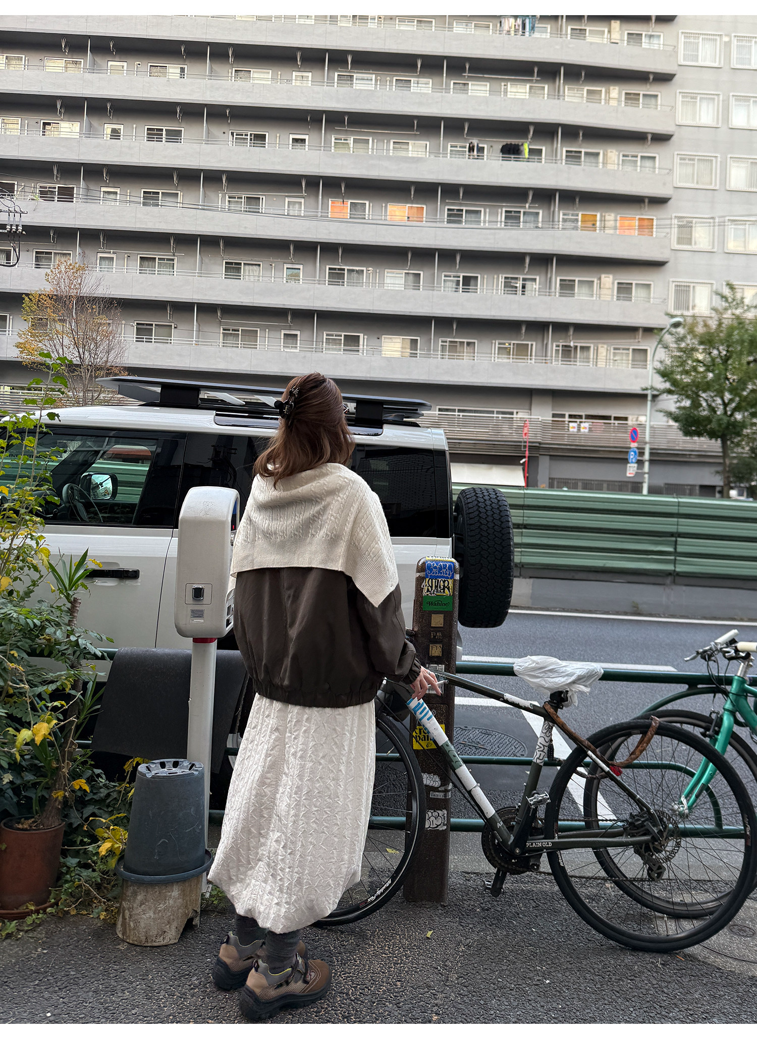 LelyMooch ドロスト ロングスカート シワ感素材 前後差  LEM288