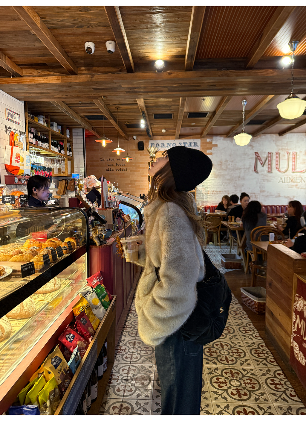 LelyMooch ふわふわエコファーコート｜オートミール  LEM268