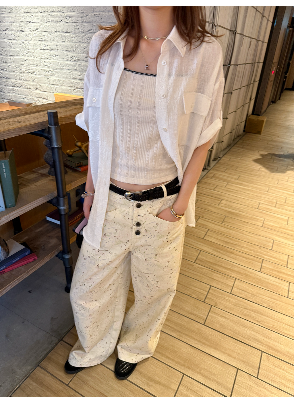 LelyMooch アート柄ルーズフィットパンツ  LEM183