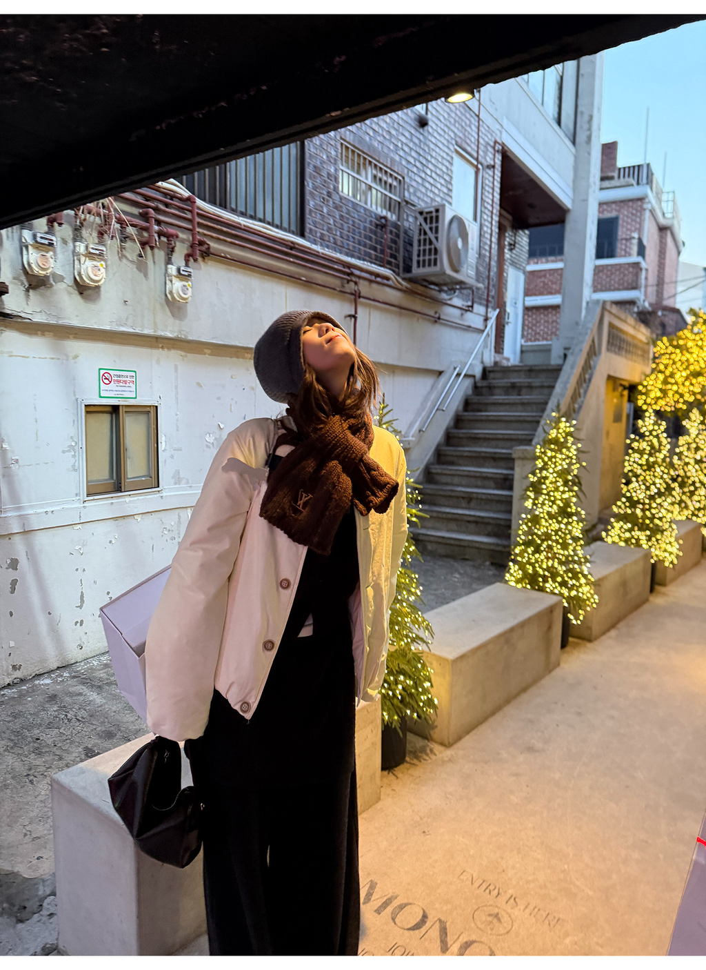 LelyMooch マフラー付き 中綿ブルゾン  LEM306