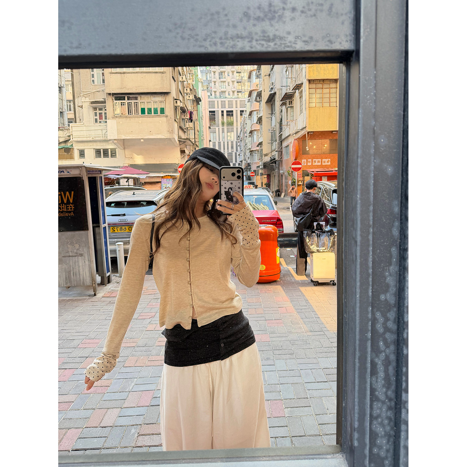 LelyMooch Dotted Flare Sleeve Knit Top LEM323