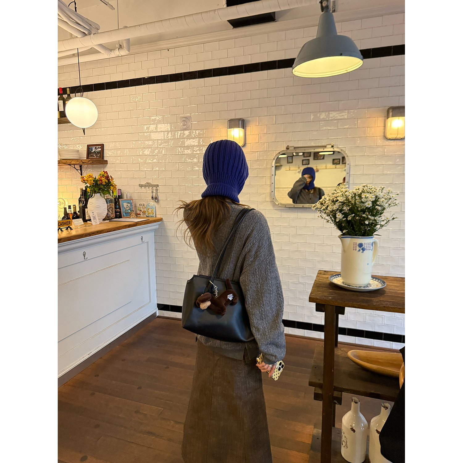 LelyMooch ヴィンテージ絞り編みニットジャケット　LEM263