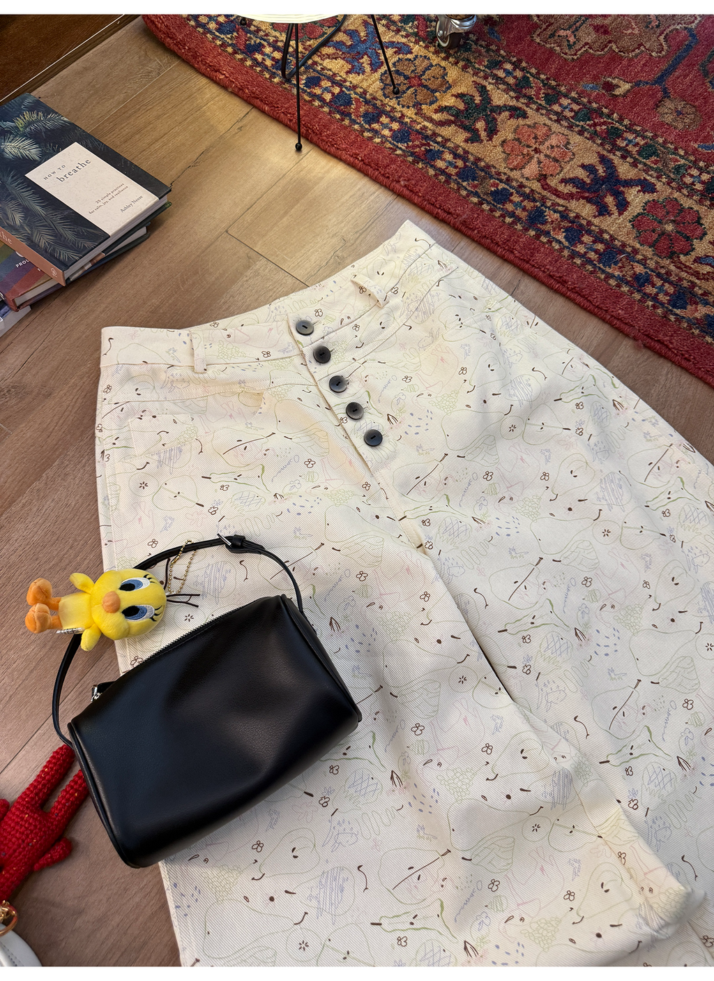 LelyMooch アート柄ルーズフィットパンツ  LEM183