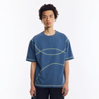 配色ライン半袖Tシャツ  LOM078