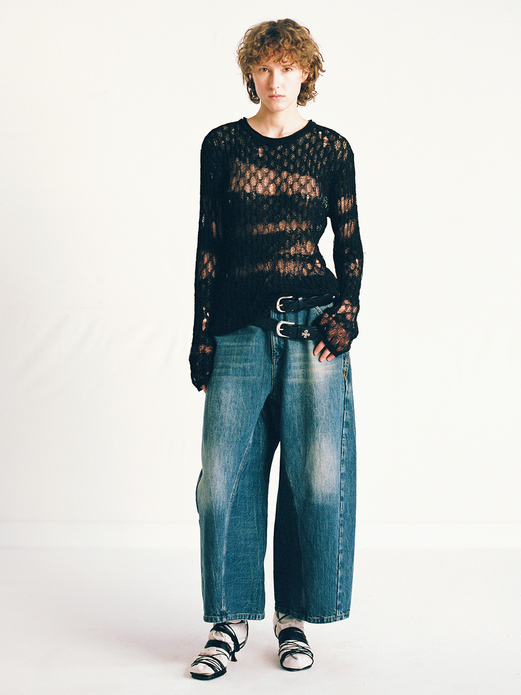 本革チャームベルト🖤ロック＆ストリートコーデにぴったり！  LEM219