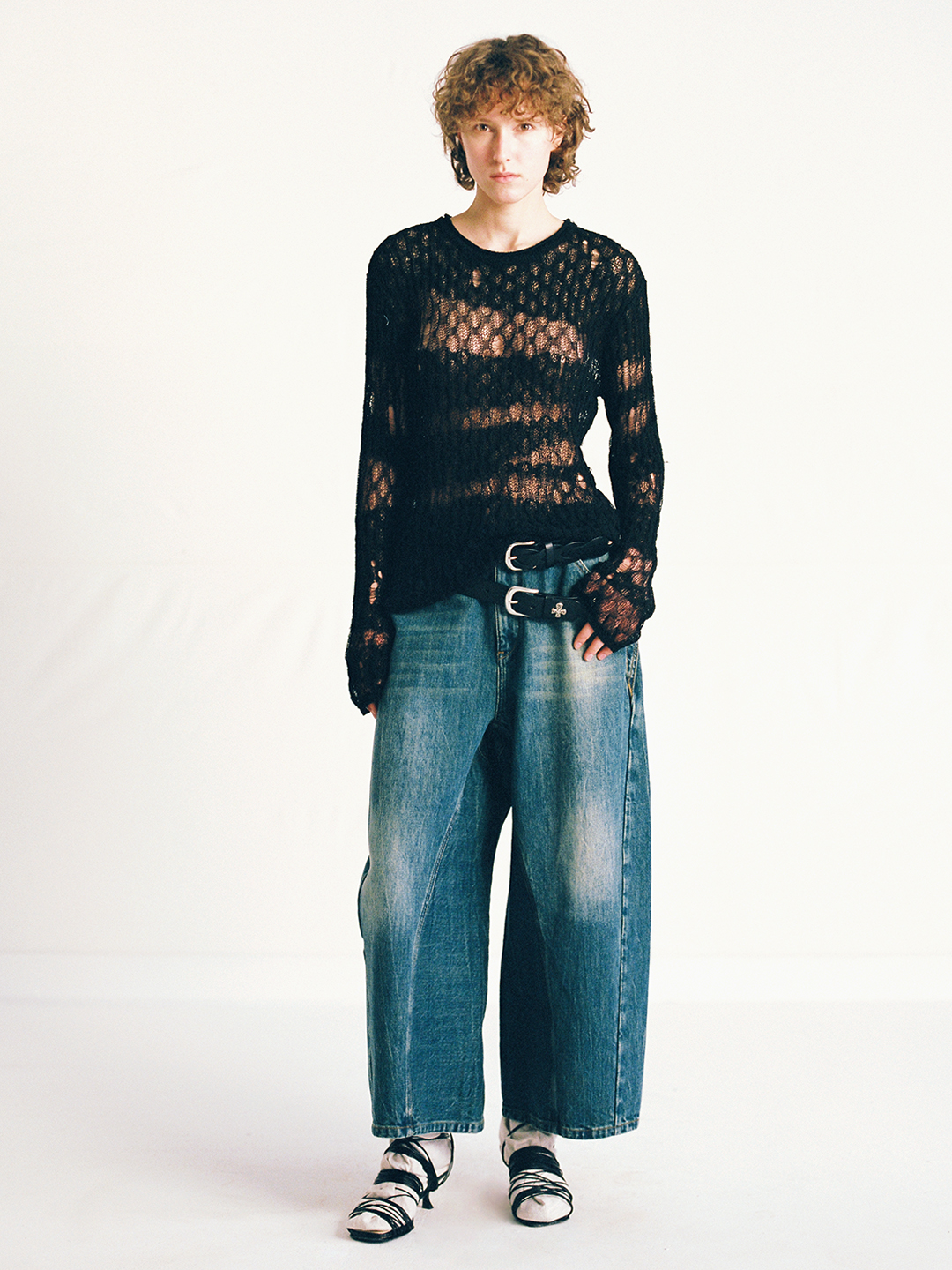 本革チャームベルト🖤ロック＆ストリートコーデにぴったり！  LEM219