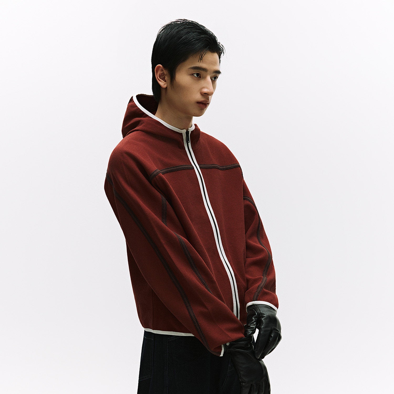 Color Block Taped Hoodie Jacket (3 colors) LOM052