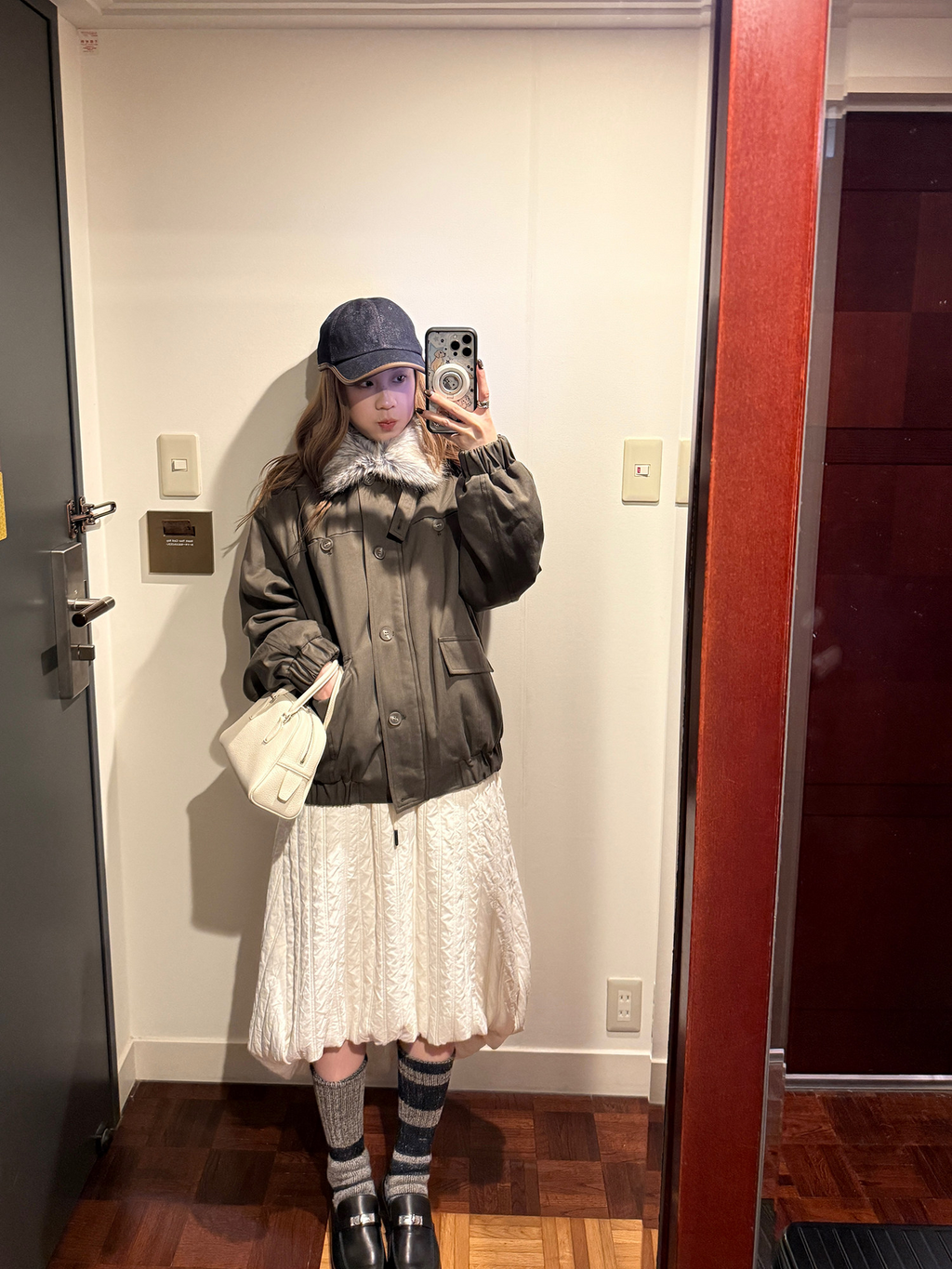 LelyMooch ドロスト ロングスカート シワ感素材 前後差  LEM288