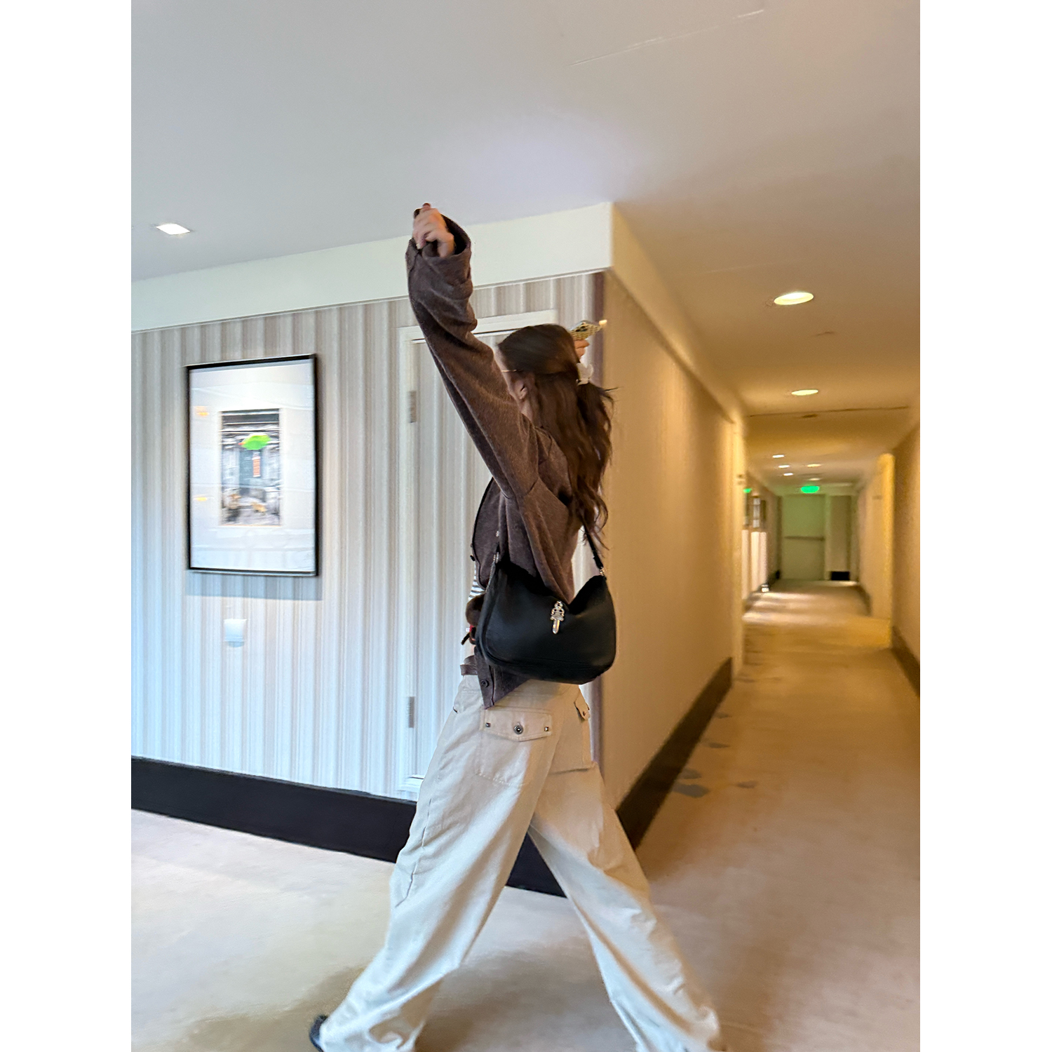 LelyMooch ウォッシュ加工×スタッズワイドパンツ　LEM243