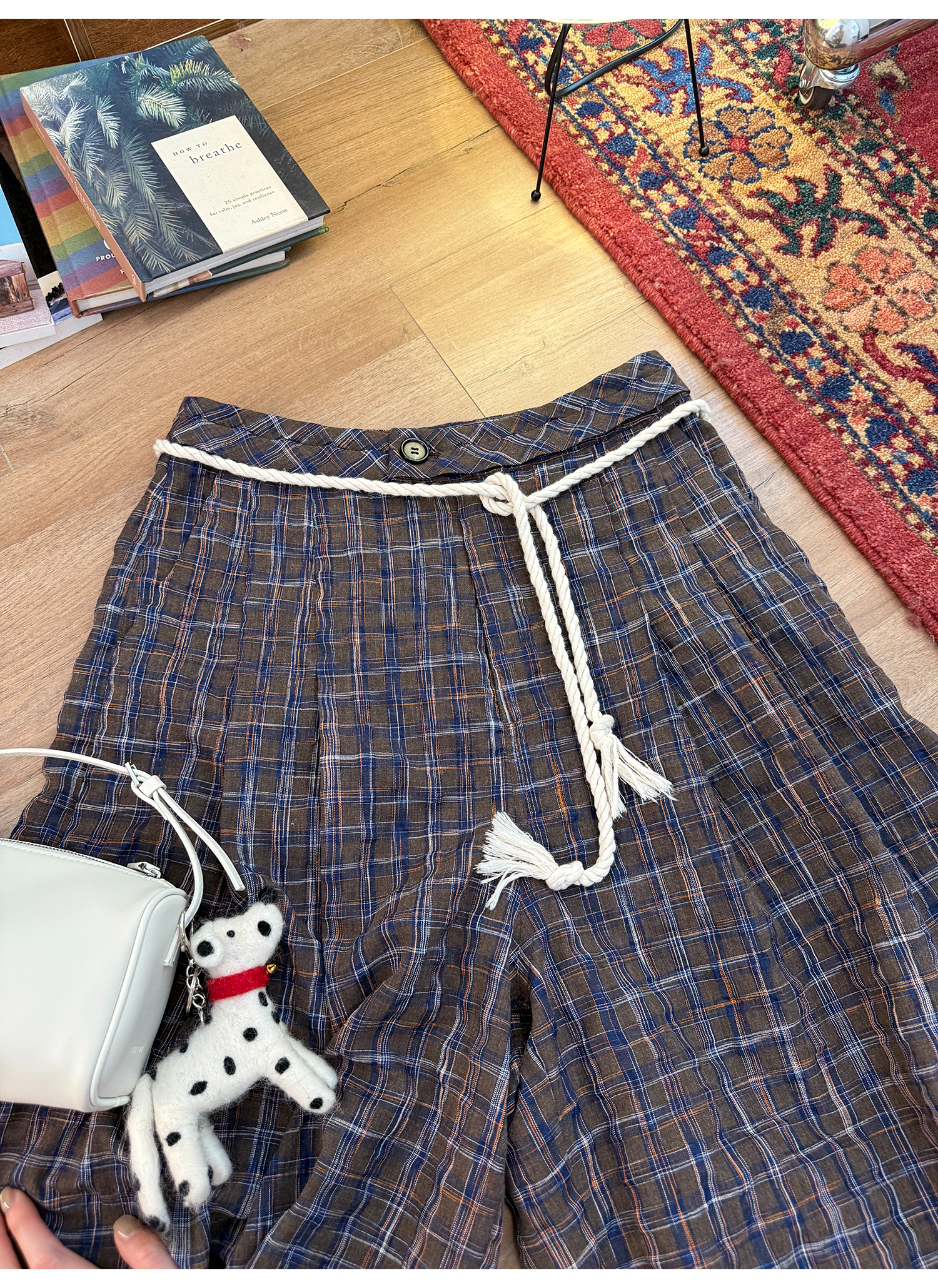 LelyMooch 1年中使える！ヴィンテージ風ワイドパンツ  LEM186