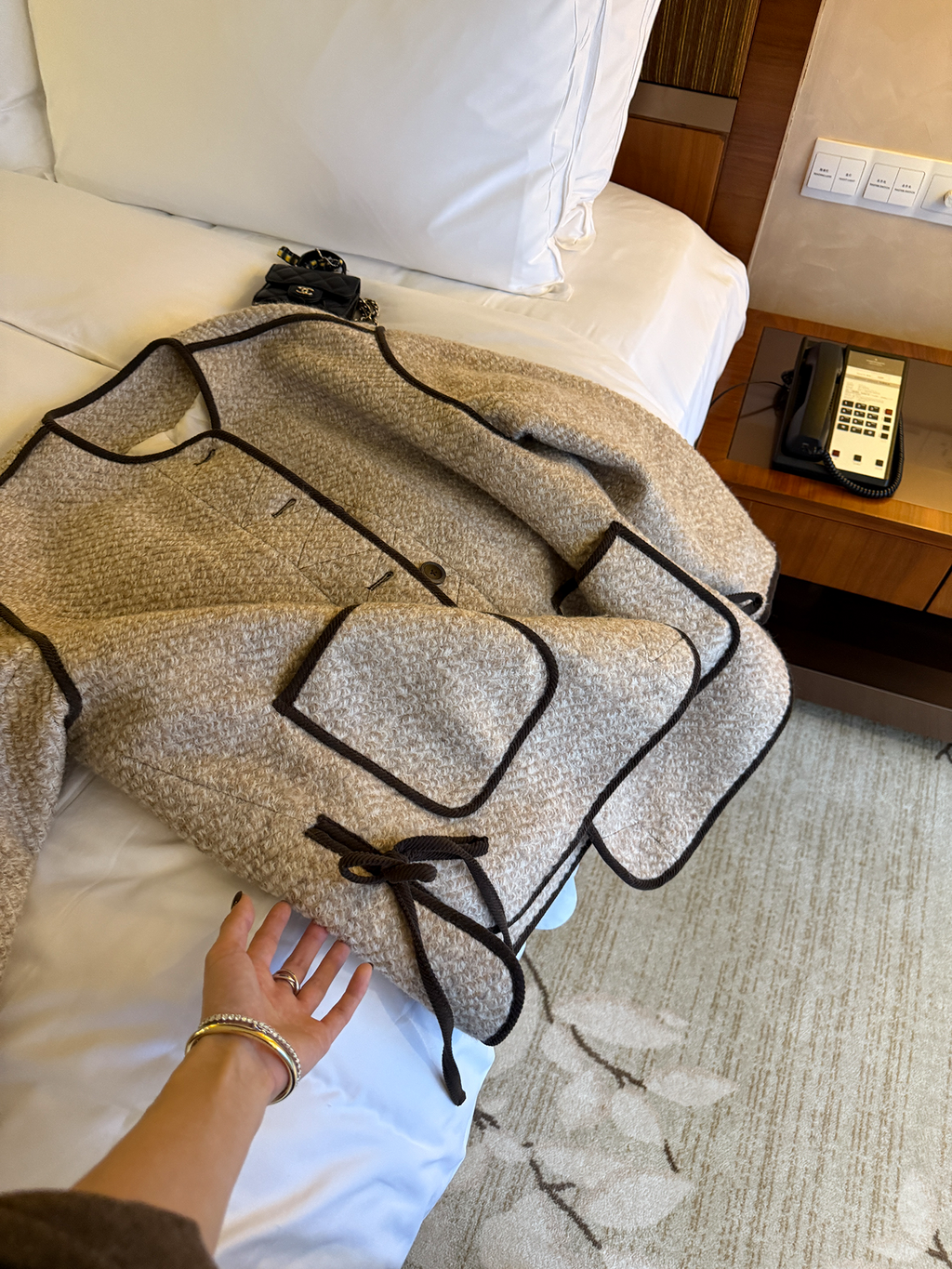 LelyMooch 配色パイピング ループウールジャケット　LEM278