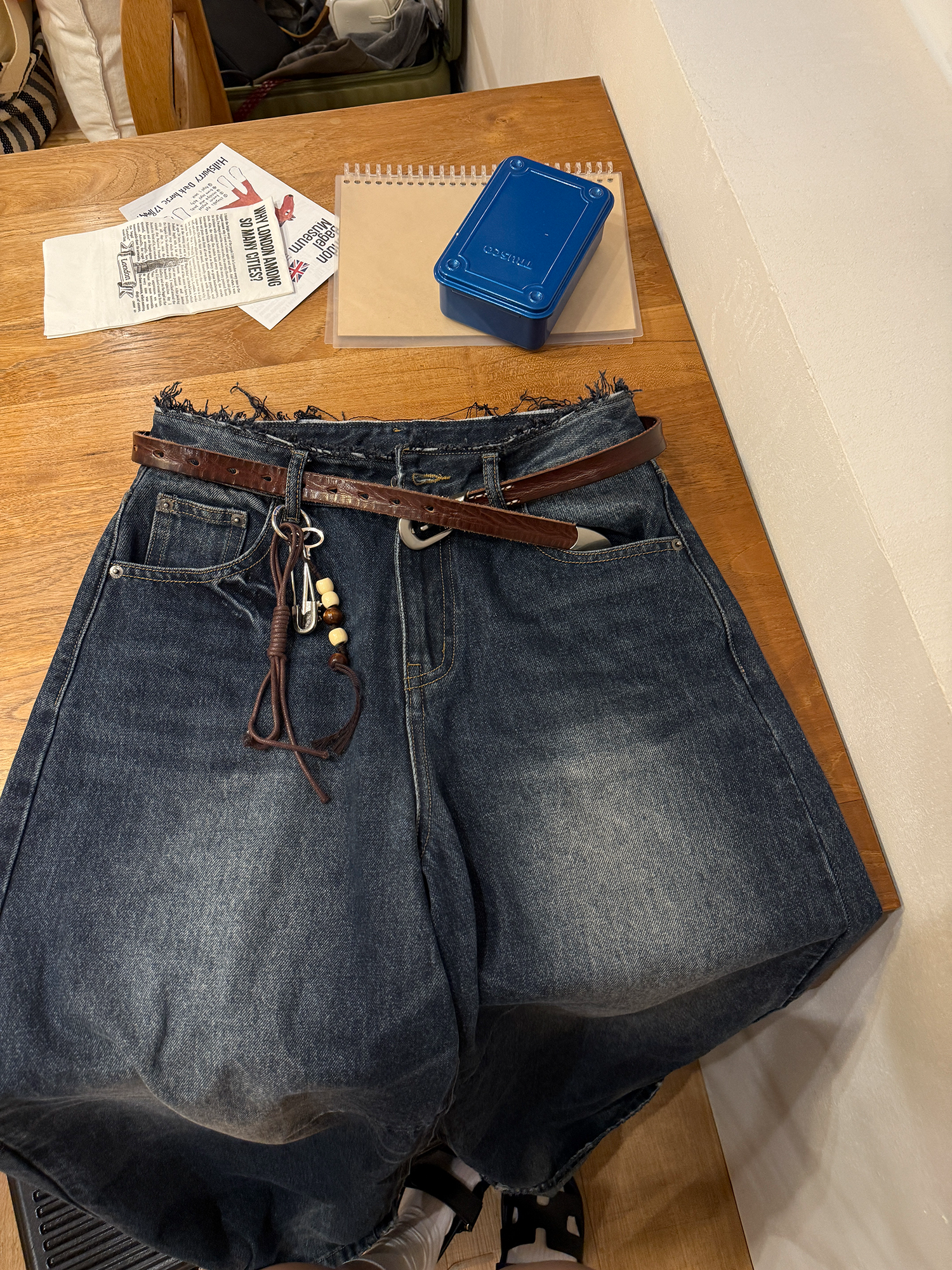 LelyMooch ヴィンテージ風 猫爪ワイドパンツ  LEM225