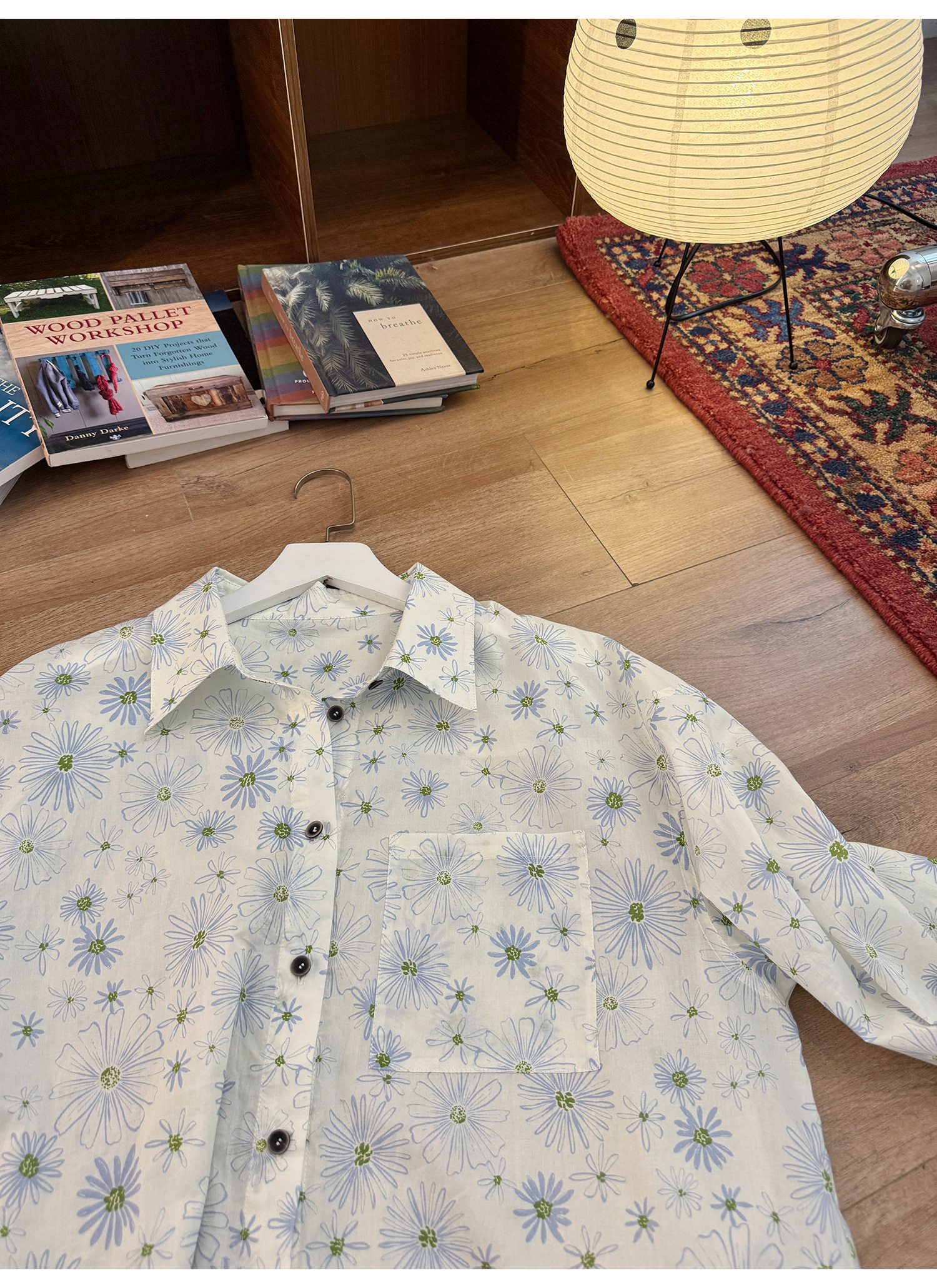 LelyMooch夏の透け感シャツ｜小花柄・UV対策  LEM187