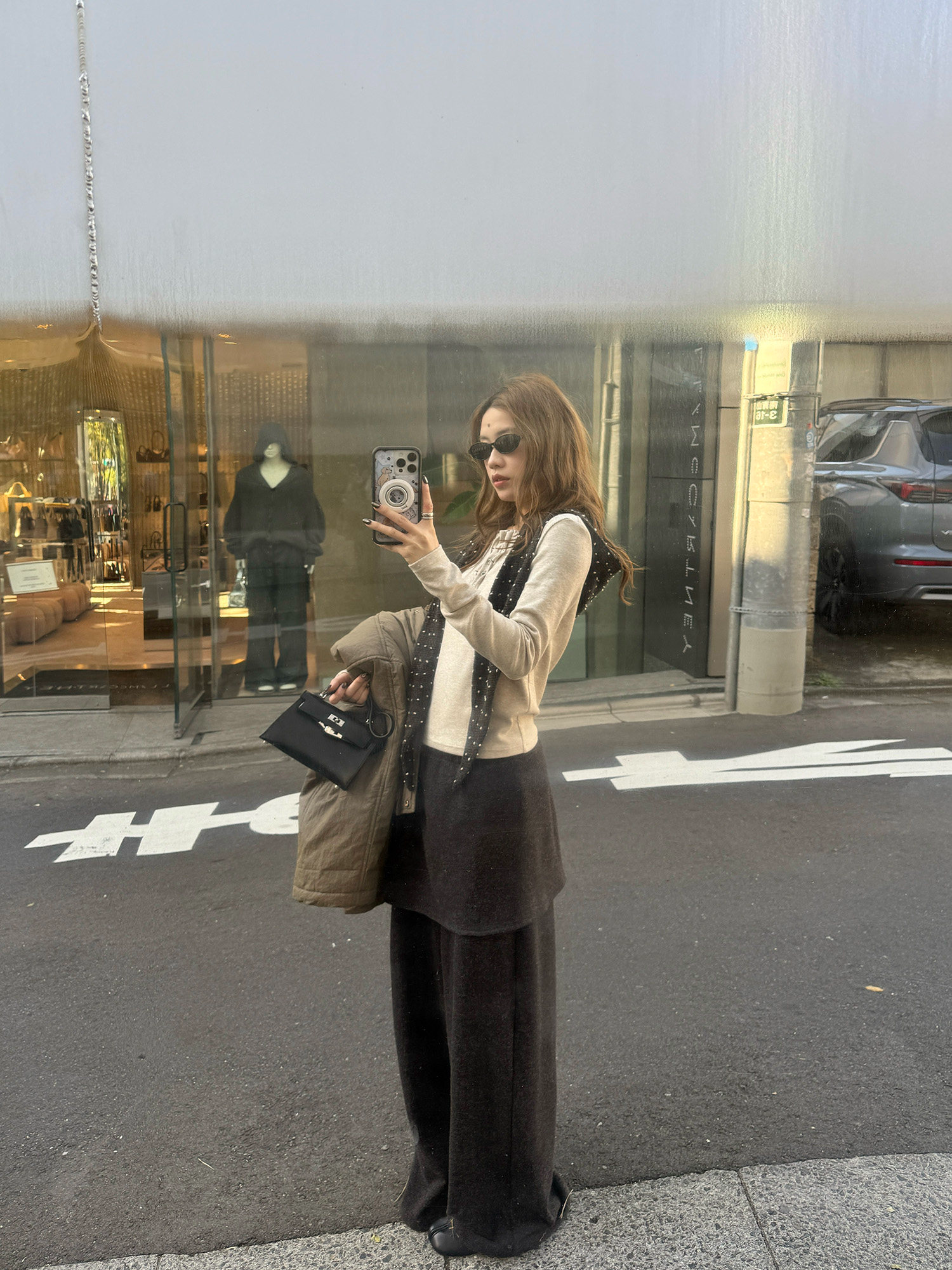 LelyMooch リブ調 ウール風 ヘンリーネックトップス  LEM290