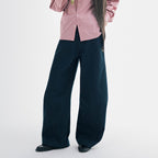 3D Curved Line x Wide Silhouette Structure Tuck Design Denim Pants LOM030