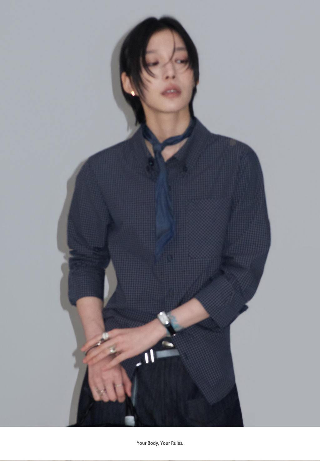 細格子 レギュラーシャツ  LOM044