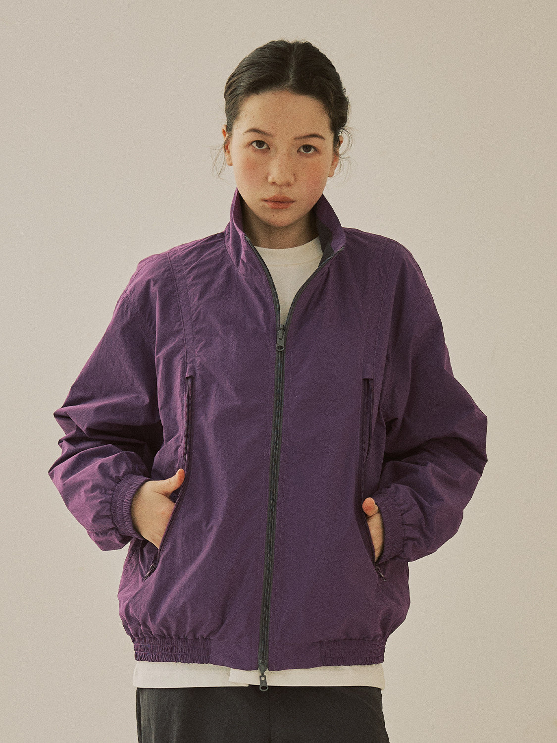 防風×配色リバーシブル仕様 立ち襟スポーツジャケット  LOM032