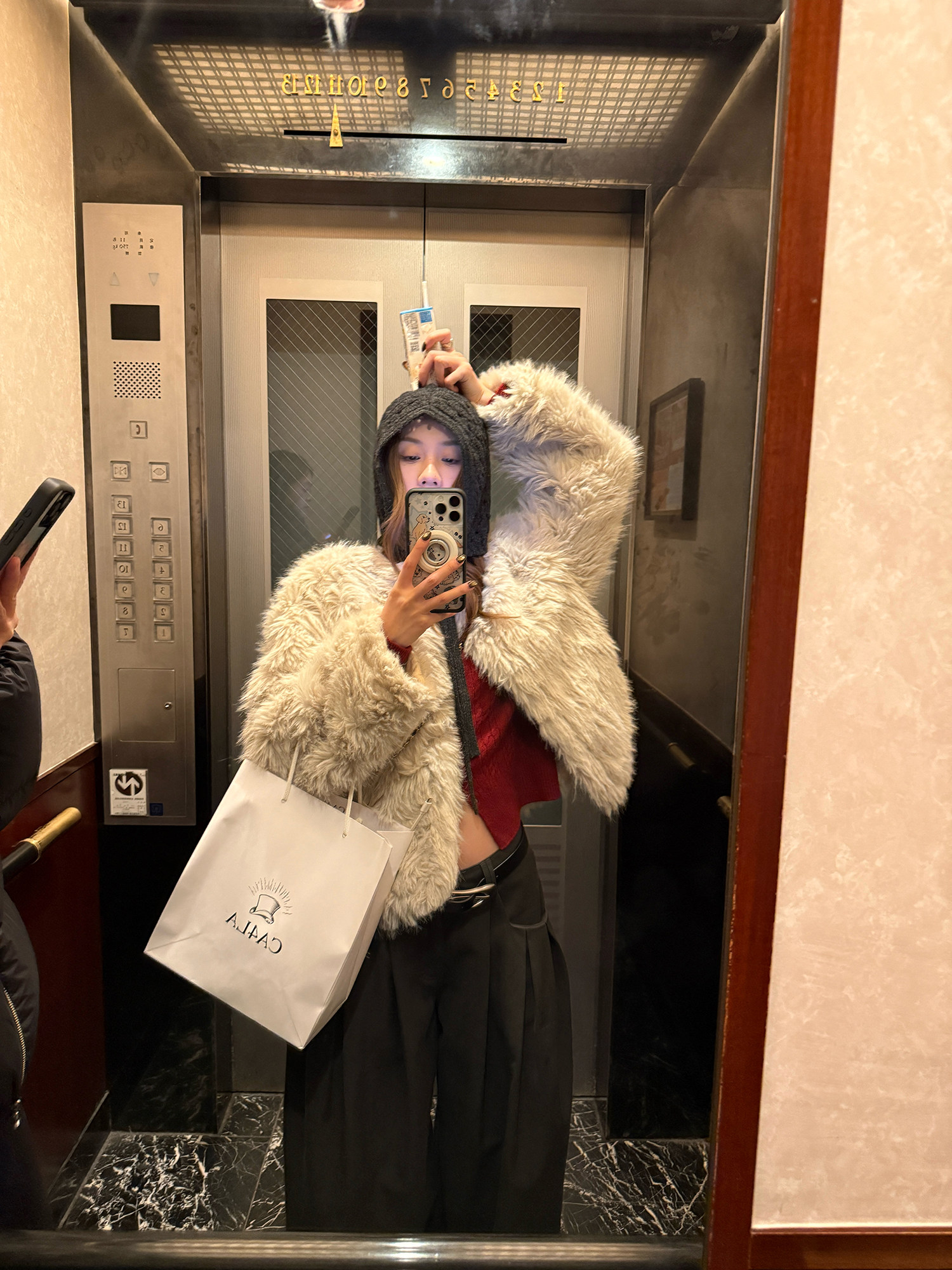 LelyMooch ロングパイル ノーカラー エコファー  LEM284