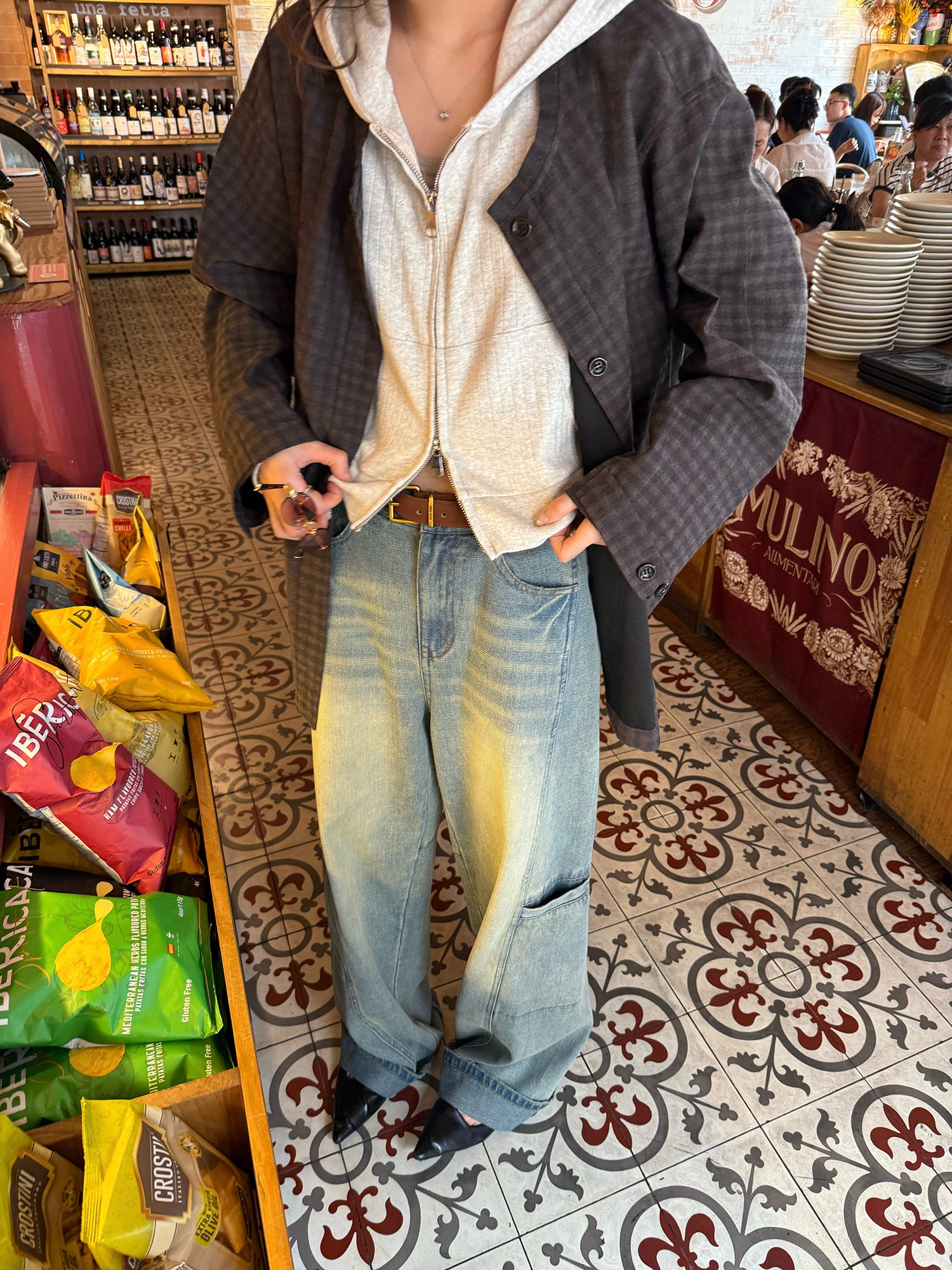 LelyMooch ヴィンテージウォッシュ デニムパンツ  LEM224