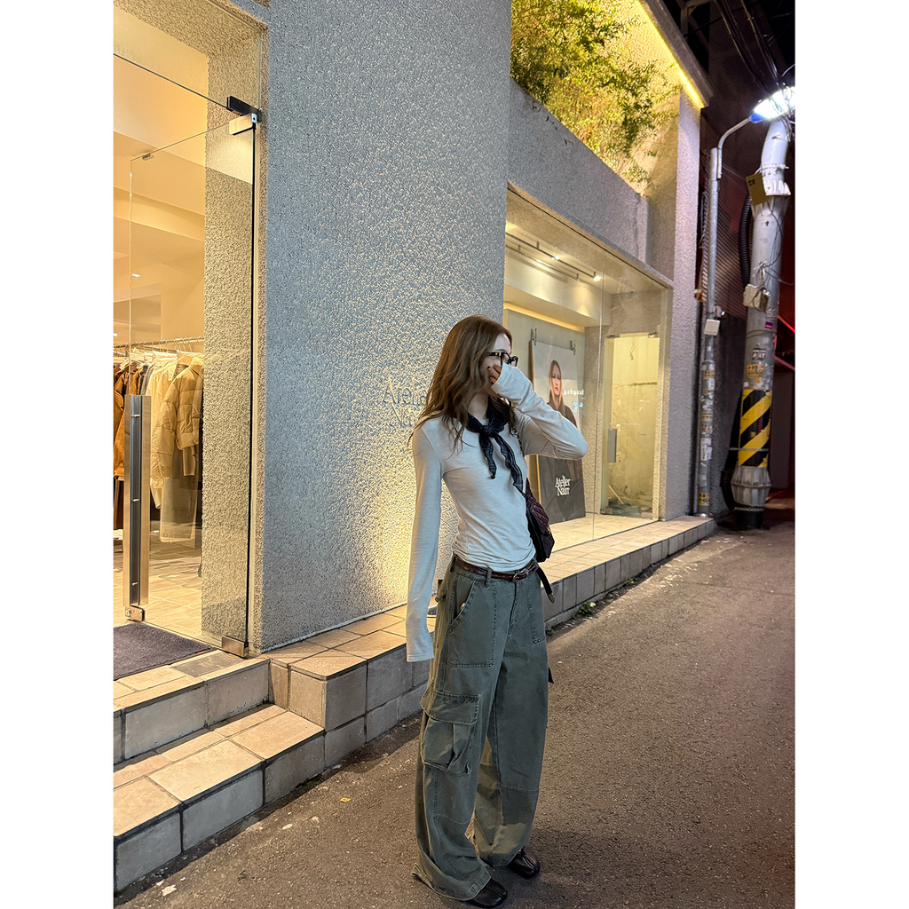 LelyMooch フェード加工ワークパンツ　LEM261