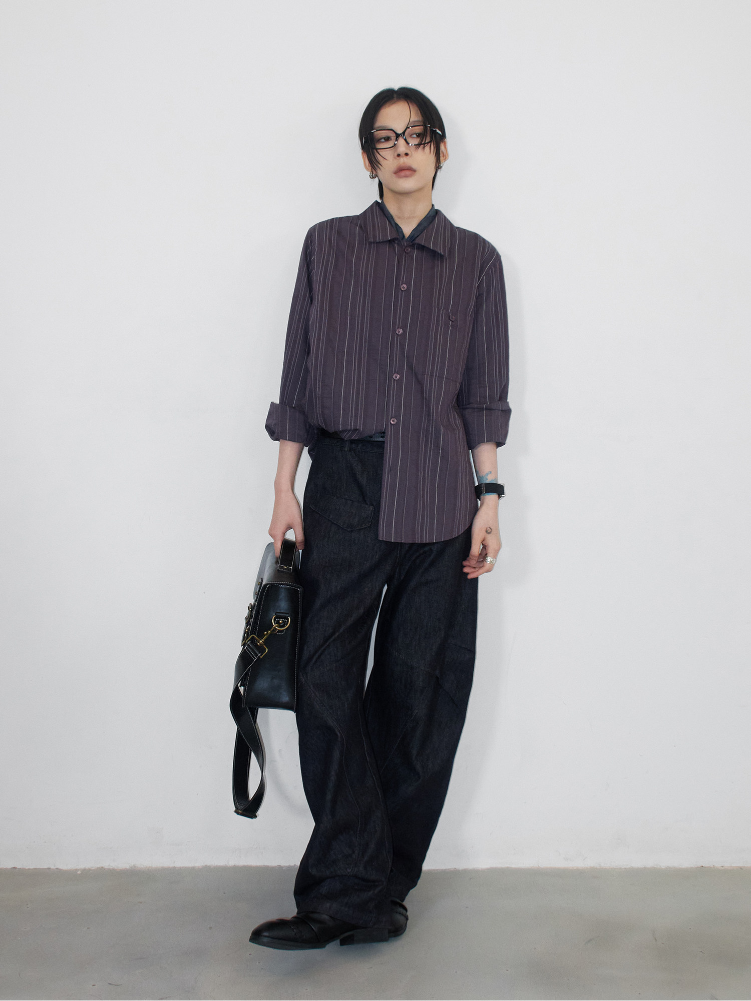 細縦縞 レギュラーシャツ  LOM043