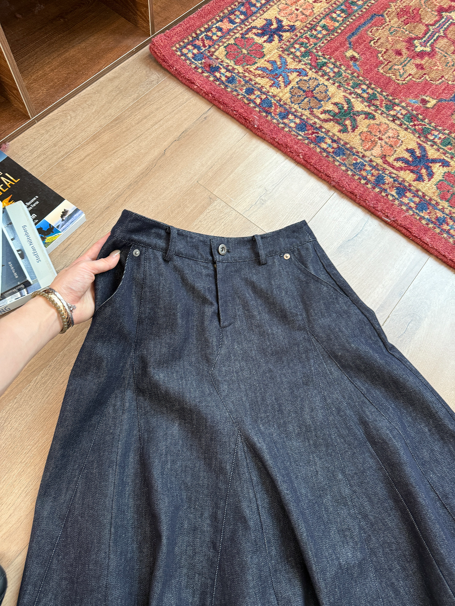 LelyMooch 通年使えるAラインデニムスカート   LEM202