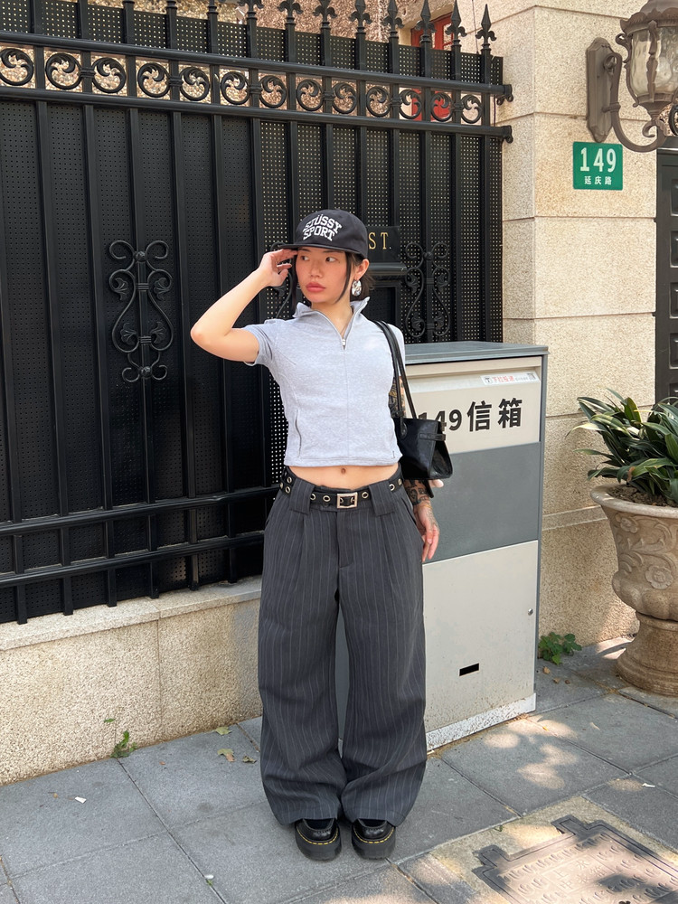 クラシックムード ストライプ タックワイド  LOM049