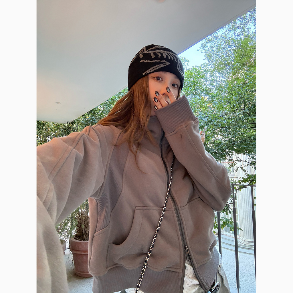 LelyMooch 裏起毛ジップアップフーディー　LEM275